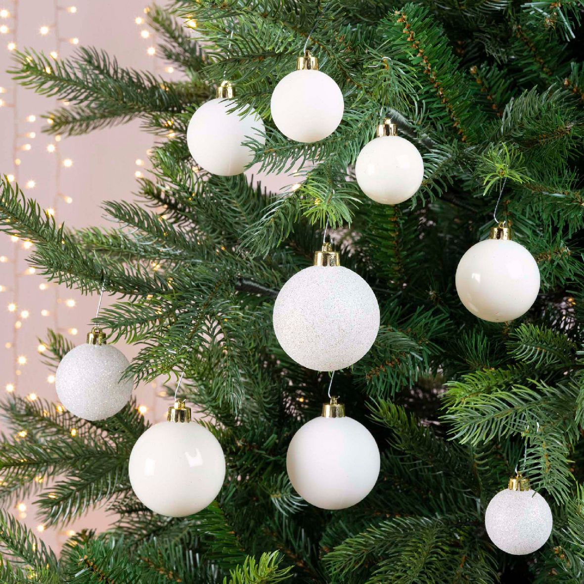 Confezione di  30 palline di Natale assortimento Alpine Bianco 1