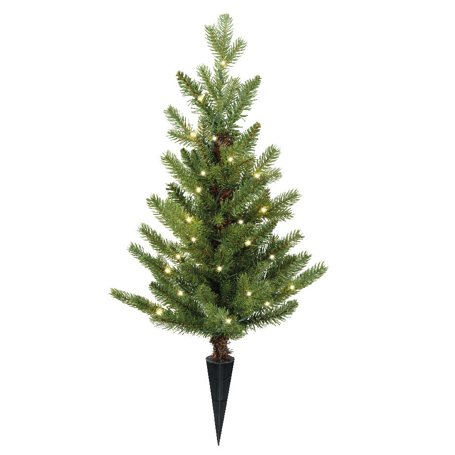 Albero di Natale artificiale illuminato Allix à piquer dans le sol Alt. 60 cm Bianco caldo