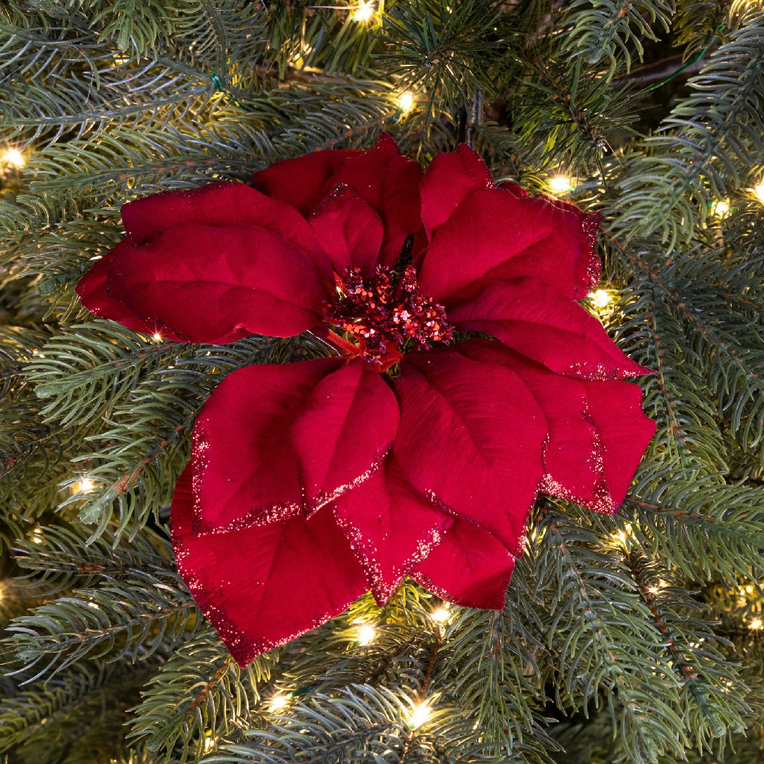 Fiore decorativo con pinza Bella Rosso 1