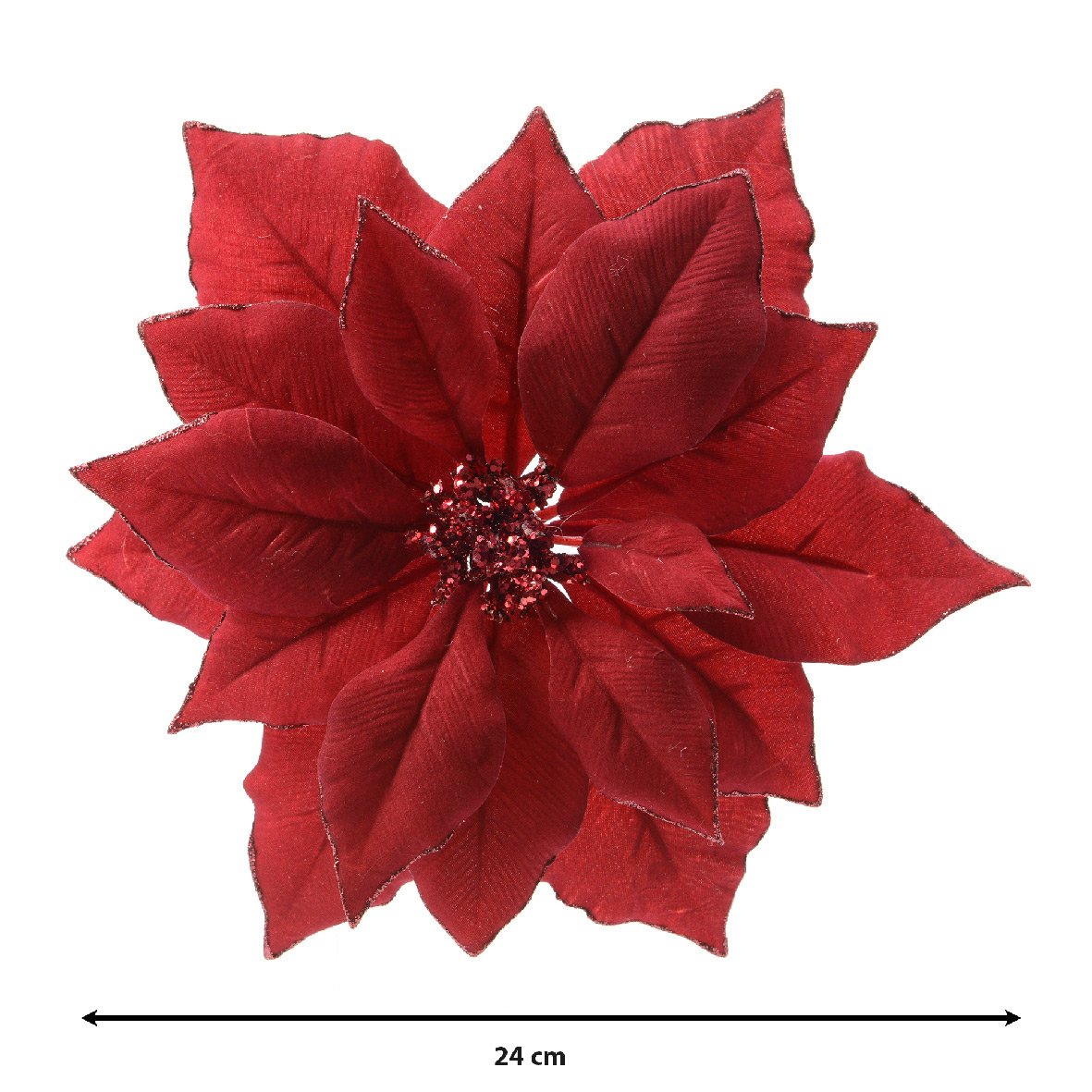 Fiore decorativo con pinza Bella Rosso 5