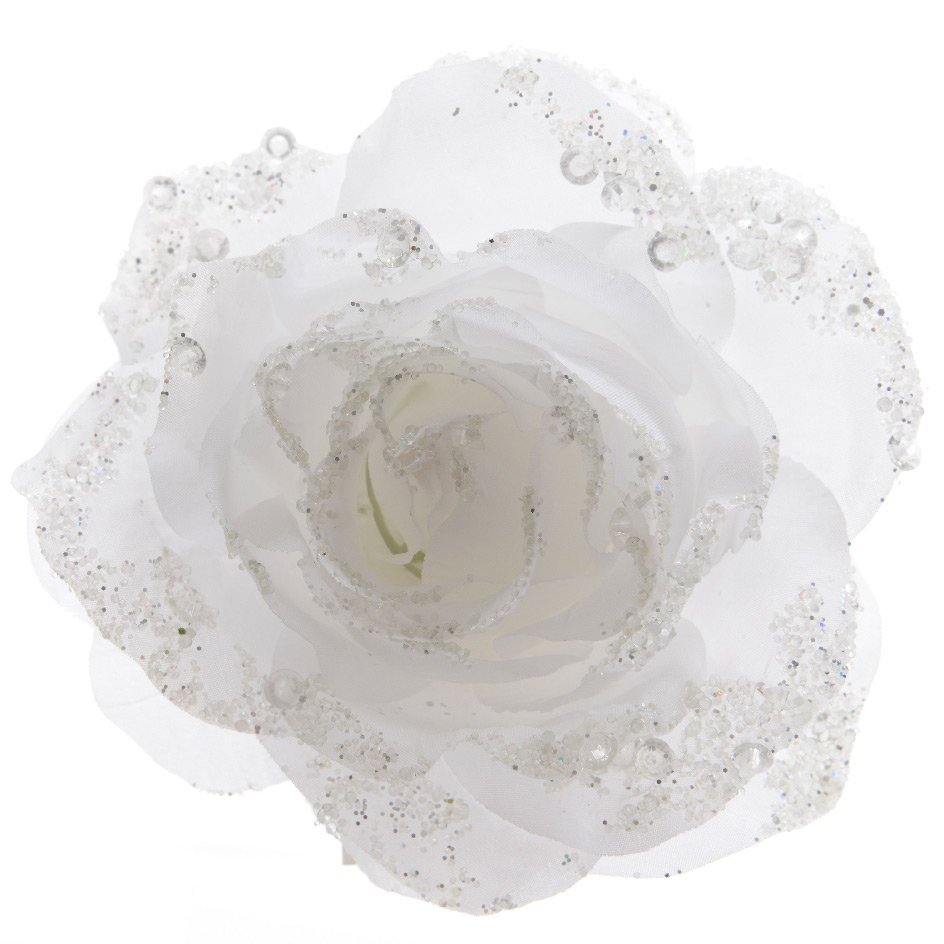 Fiore decorativo con pinza Rosace Bianco 1