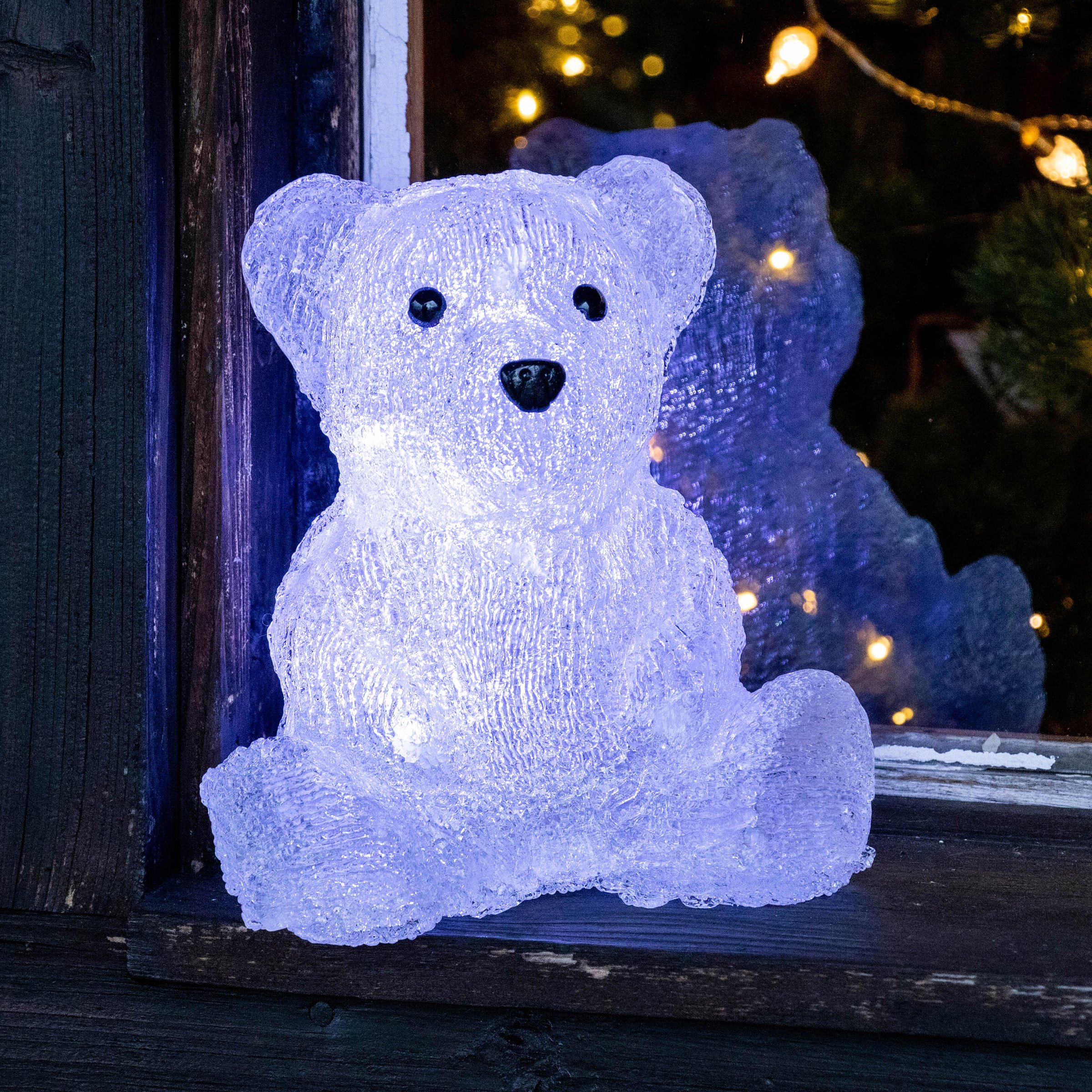 Orso luminoso a pile Paulo Bianco freddo 16 LED 1