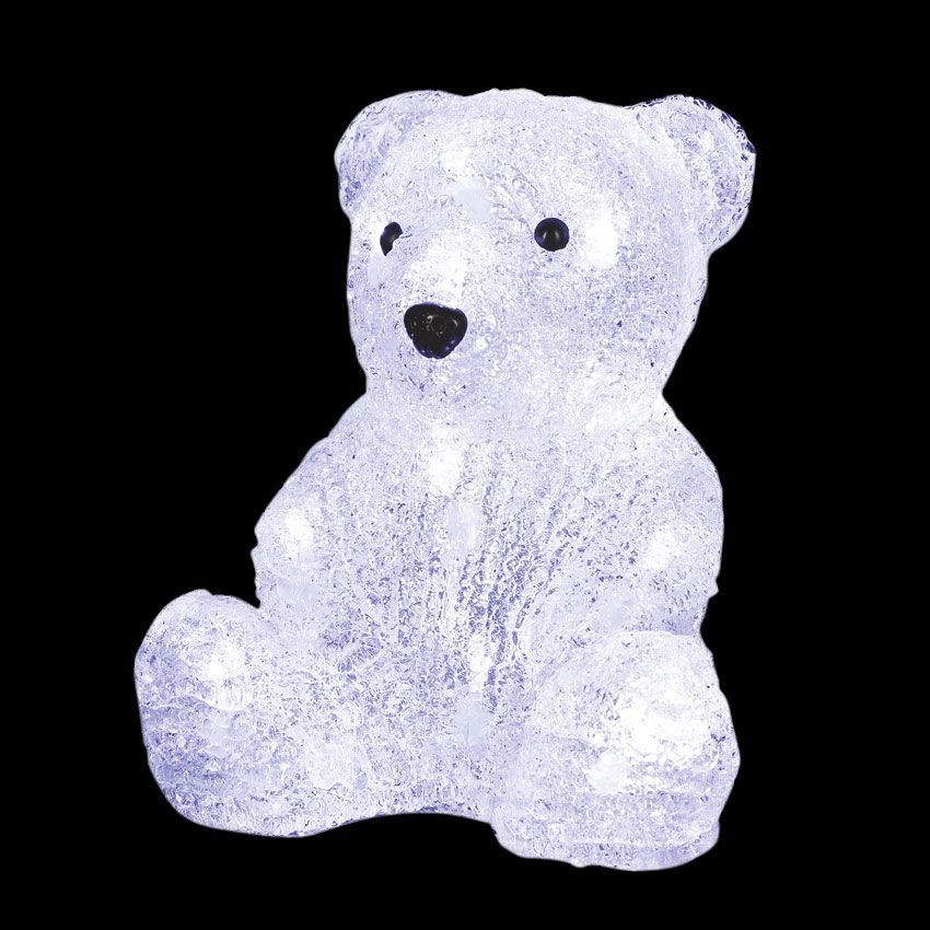 Orso luminoso a pile Paulo Bianco freddo 16 LED 2