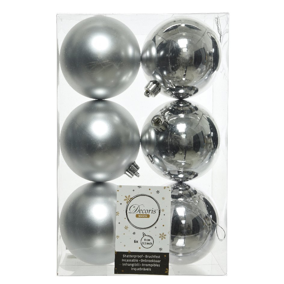 Confezione di 6 palline di Natale (D80 mm) Alpine Argento 1