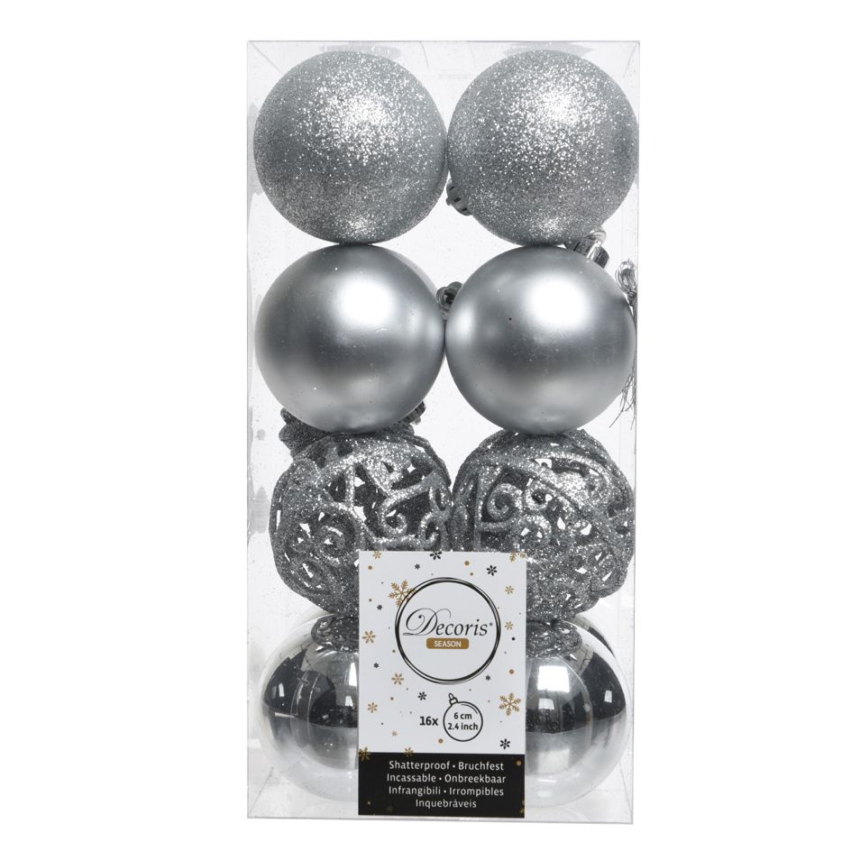 Confezione di 16 palline di Natale (D60 mm) Alpine multi Argento 1