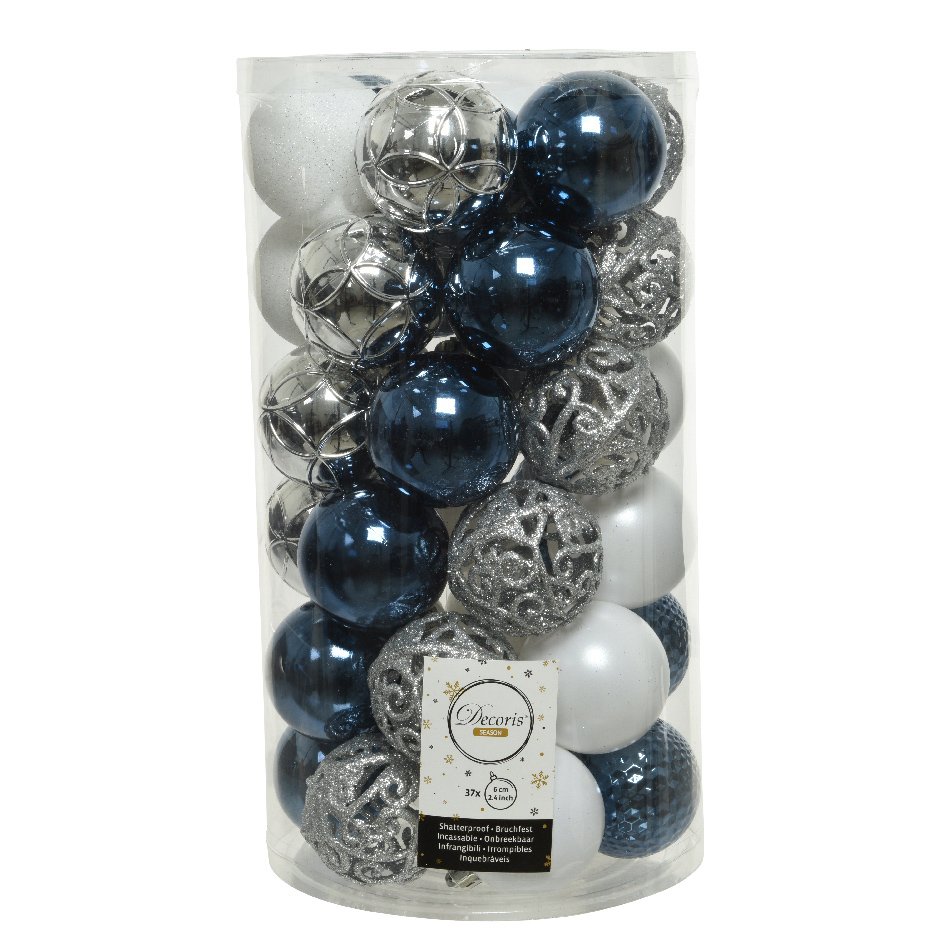 Confezione di 37 palline di Natale (D60 mm) Alpine Blu notte 1