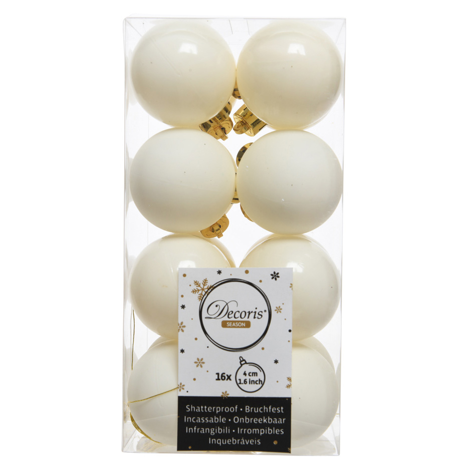 Confezione di 16 palline di Natale (D40 mm) Alpine Bianco panna 1