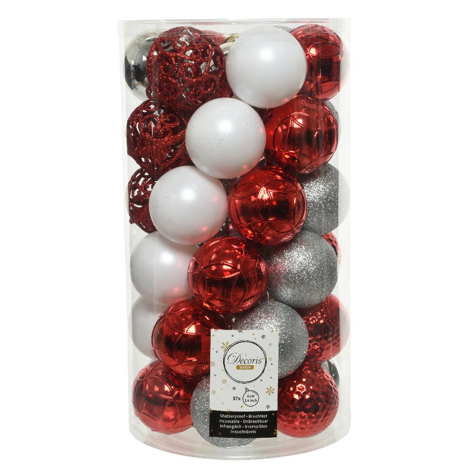 Confezione di 37 palline di Natale (D60 mm) Alpine Argento 1