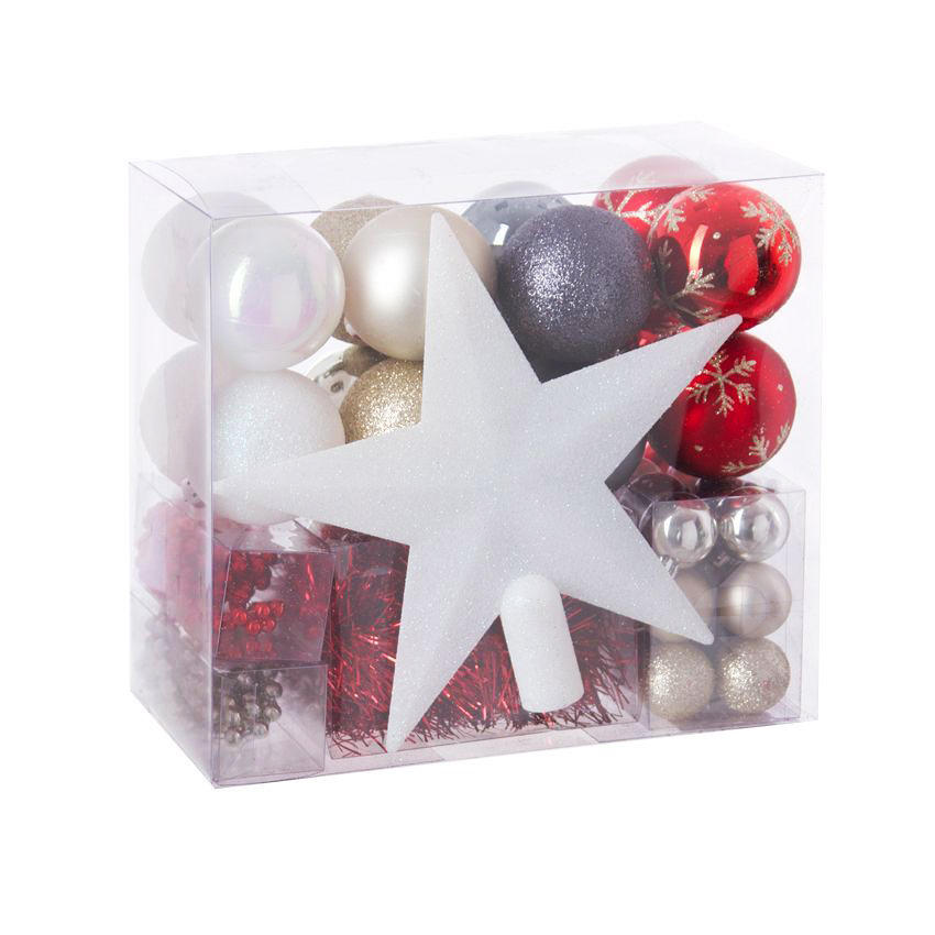 Kit di decorazioni di Natale Aspen Rosso/ Grigio 1