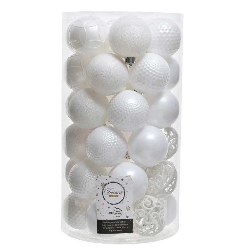 Confezione di 37 palline di Natale (D60 mm) Alpine mix Bianco 1