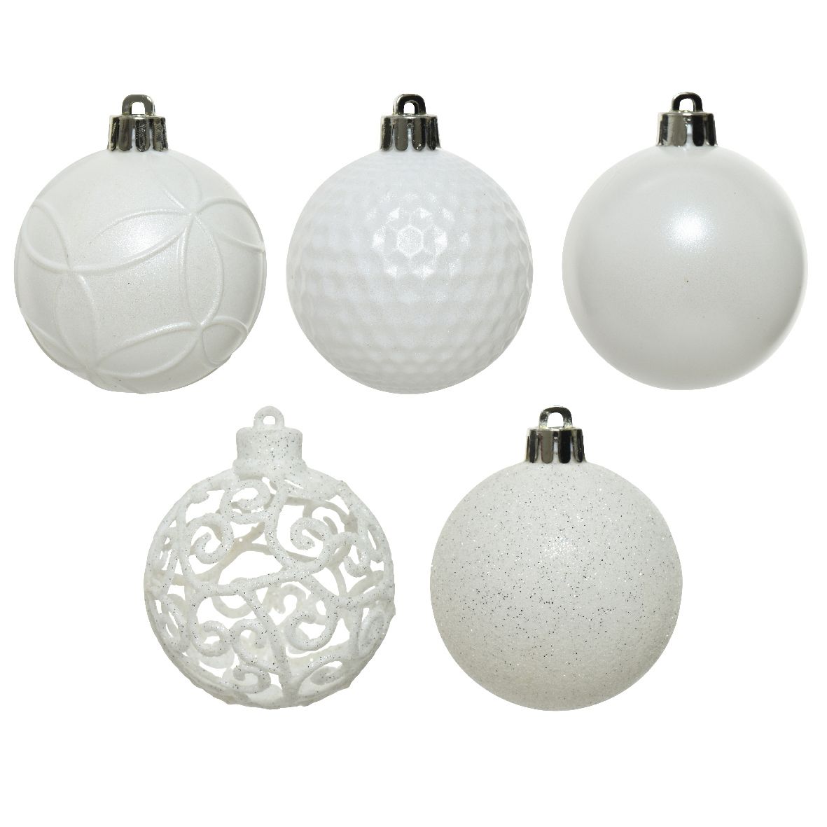 Confezione di 37 palline di Natale (D60 mm) Alpine mix Bianco 2