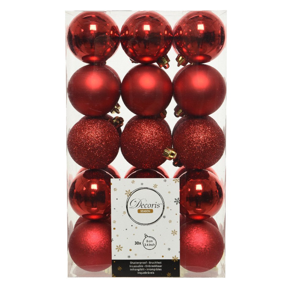 Confezione di  30 palline di Natale (Ø 60 mm) Alpine Rosso 1