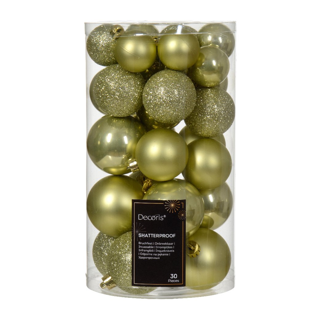 Confezione di  30 palline di Natale Alpine assortite Pistacchio 1