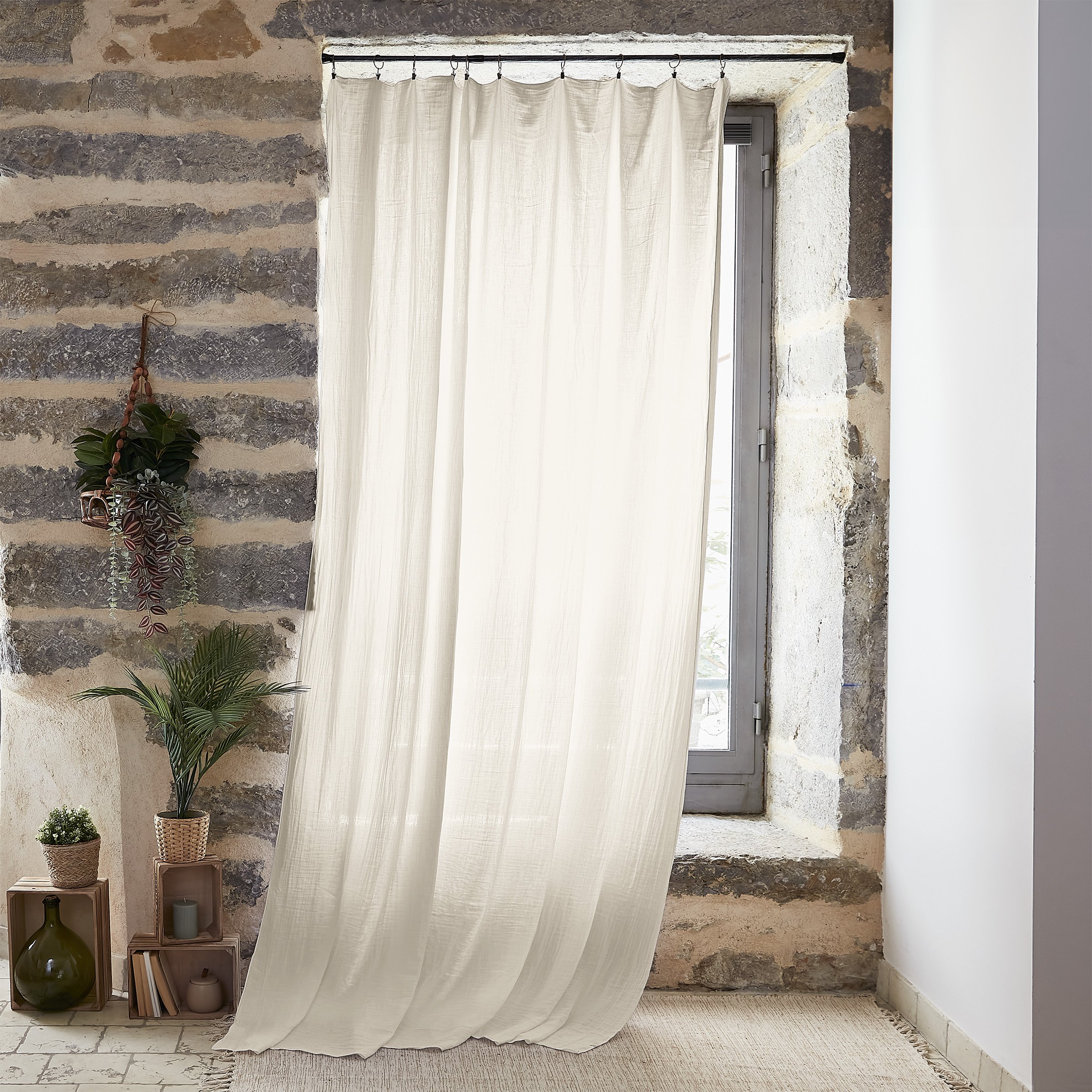 Tenda garza di cotone regolabile  (180 x max 300 cm) Gaïa Beige pampa 1