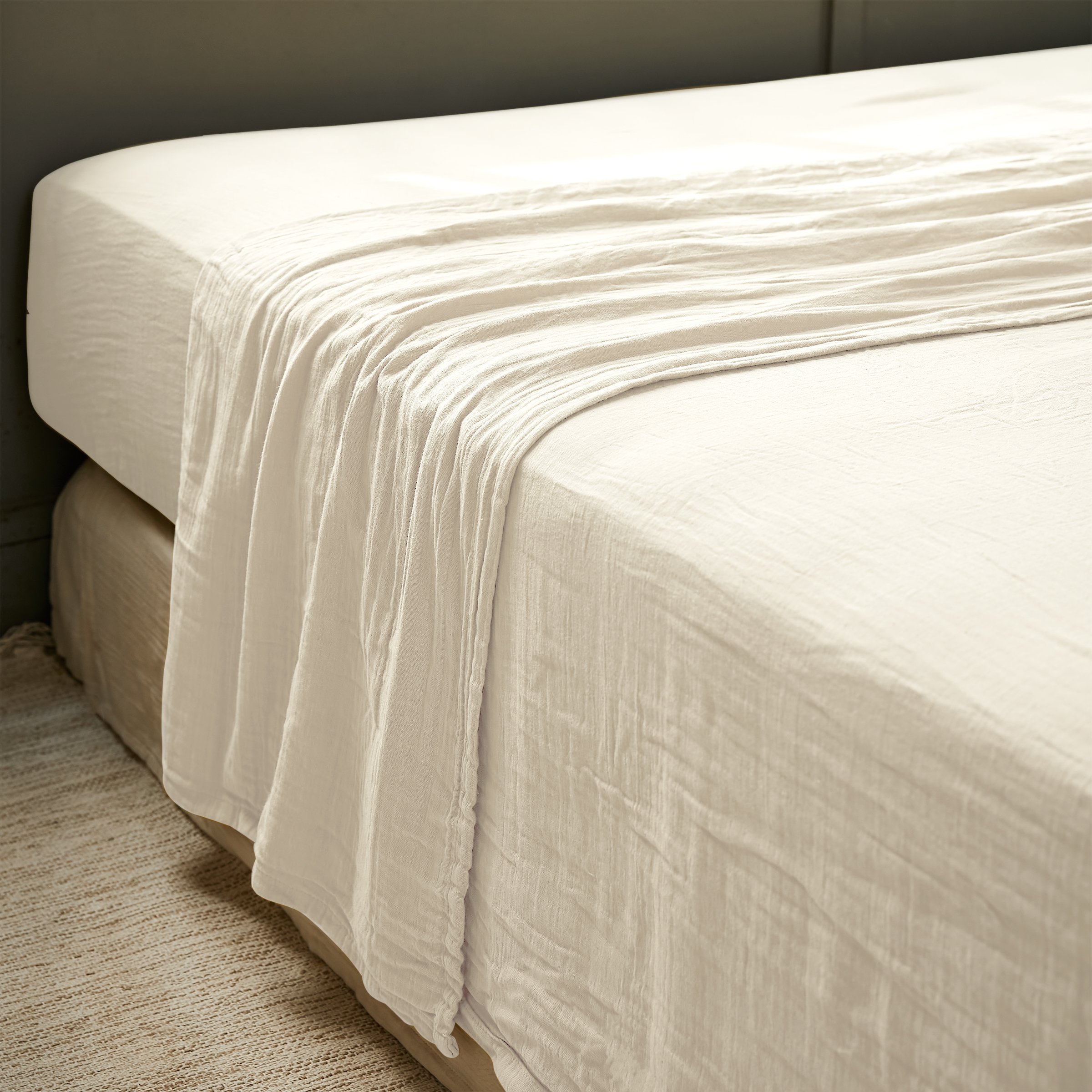 Lenzuolo superiore garza di cotone (270 cm) Gaïa Beige pampa 1