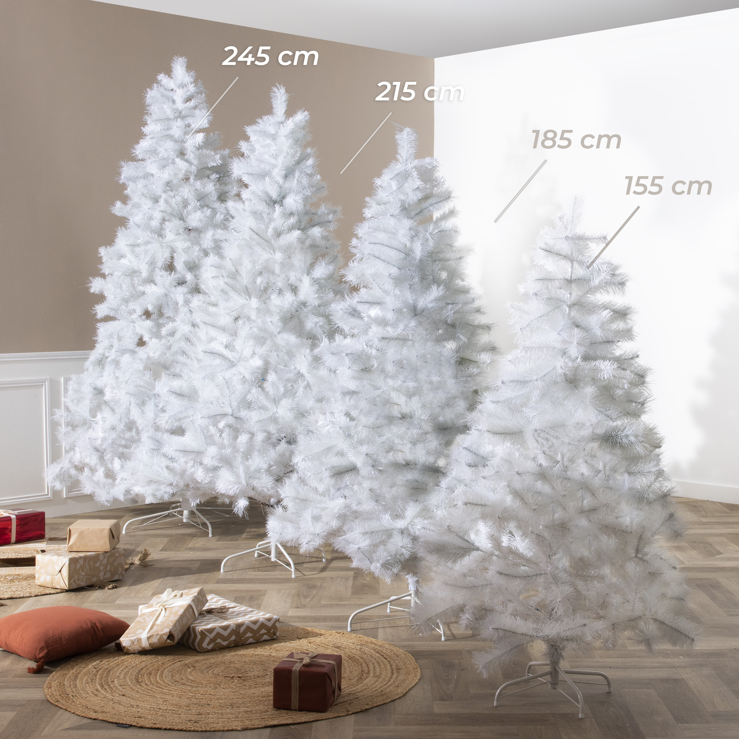 Albero di Natale artificiale Oregon H245 cm Bianco grigiastro