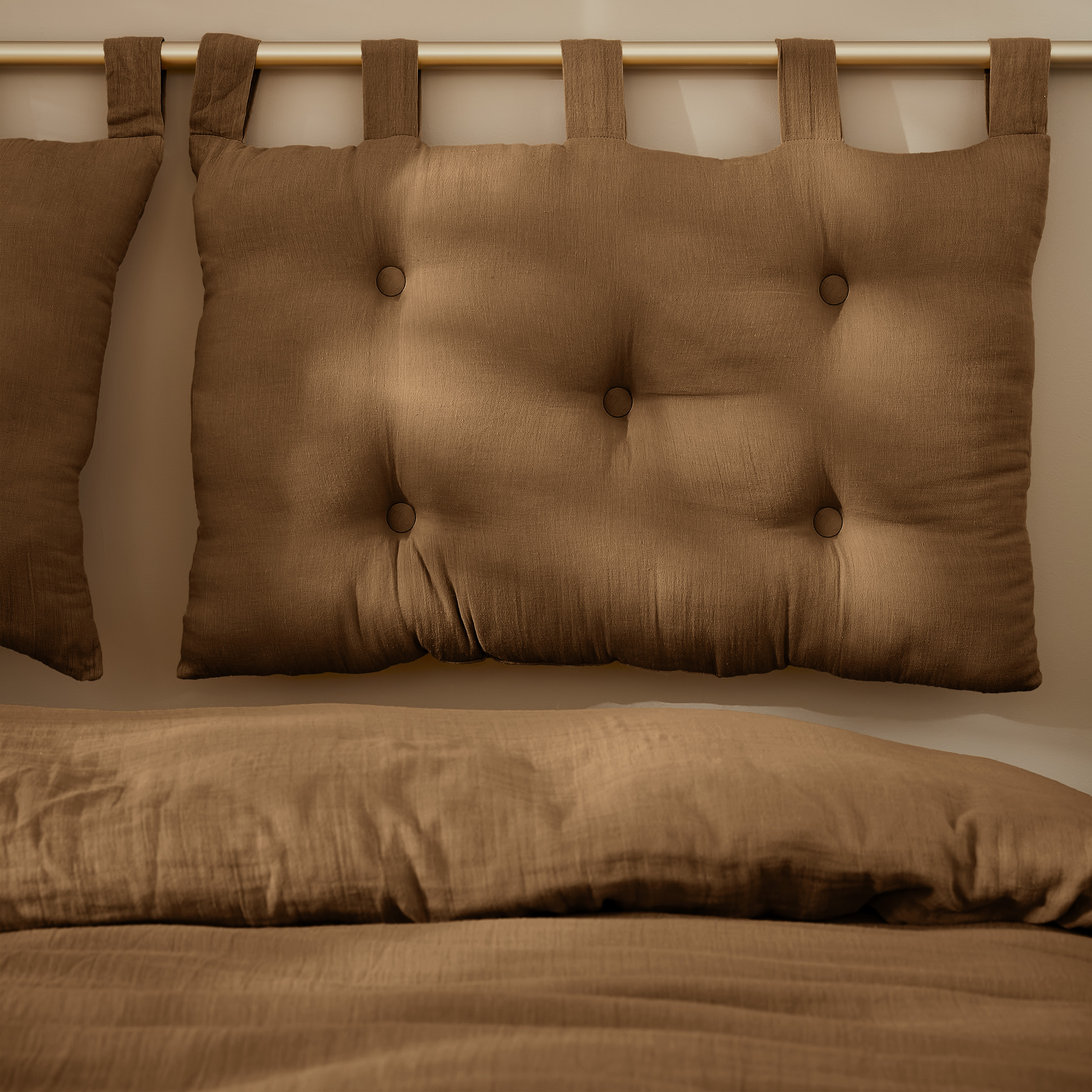 Testata letto garza di cotone (80 cm) Gaïa Camel 1