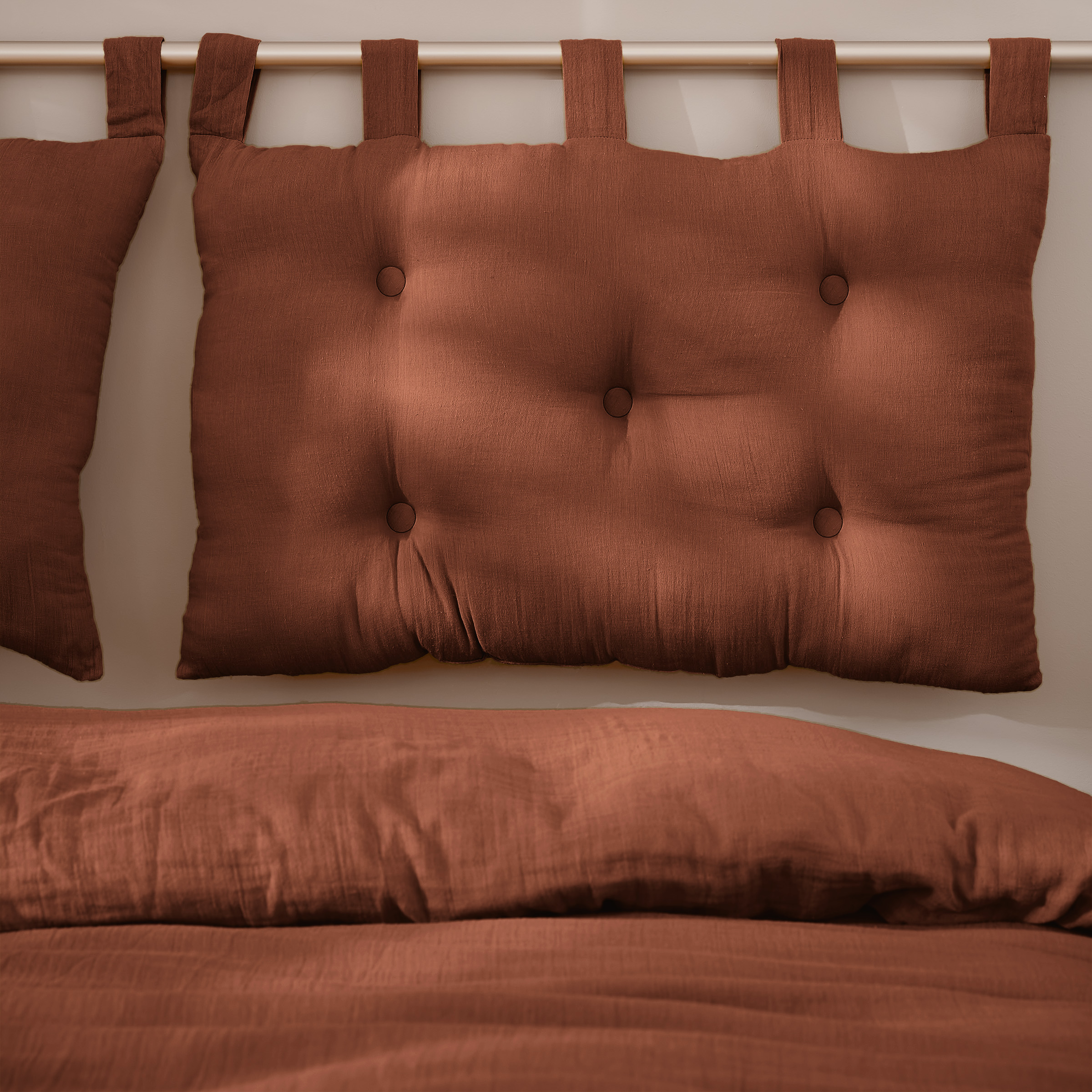 Testata letto garza di cotone (80 cm) Gaïa Terracotta 1