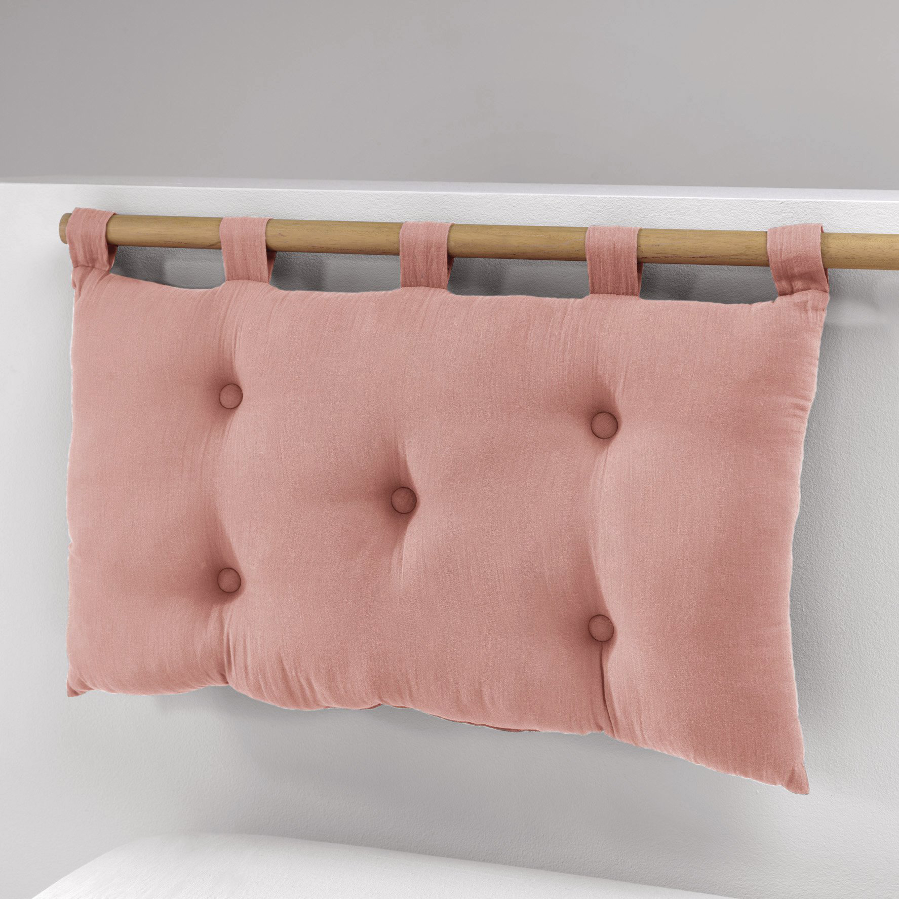 Testata letto garza di cotone (80 cm) Gaïa Rosa pesca 1