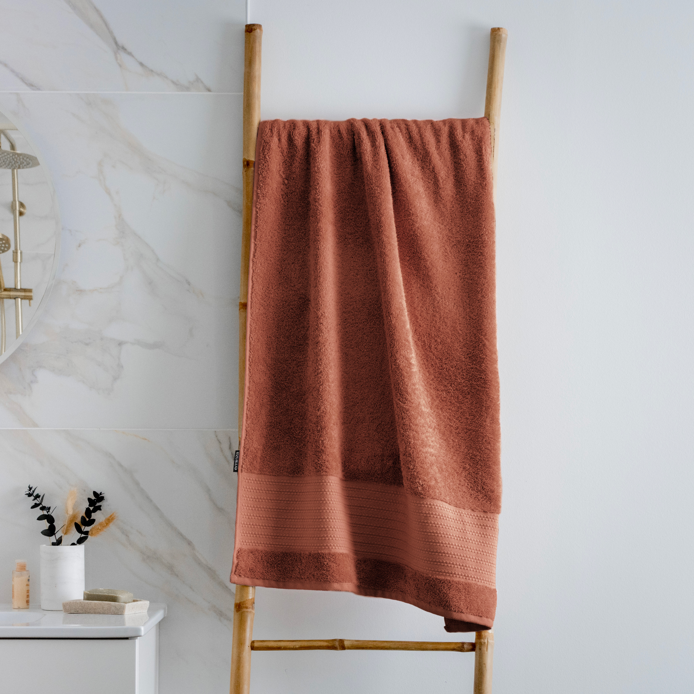 Asciugamano cotone bio (70 x 130 cm) Garance Terracotta 1