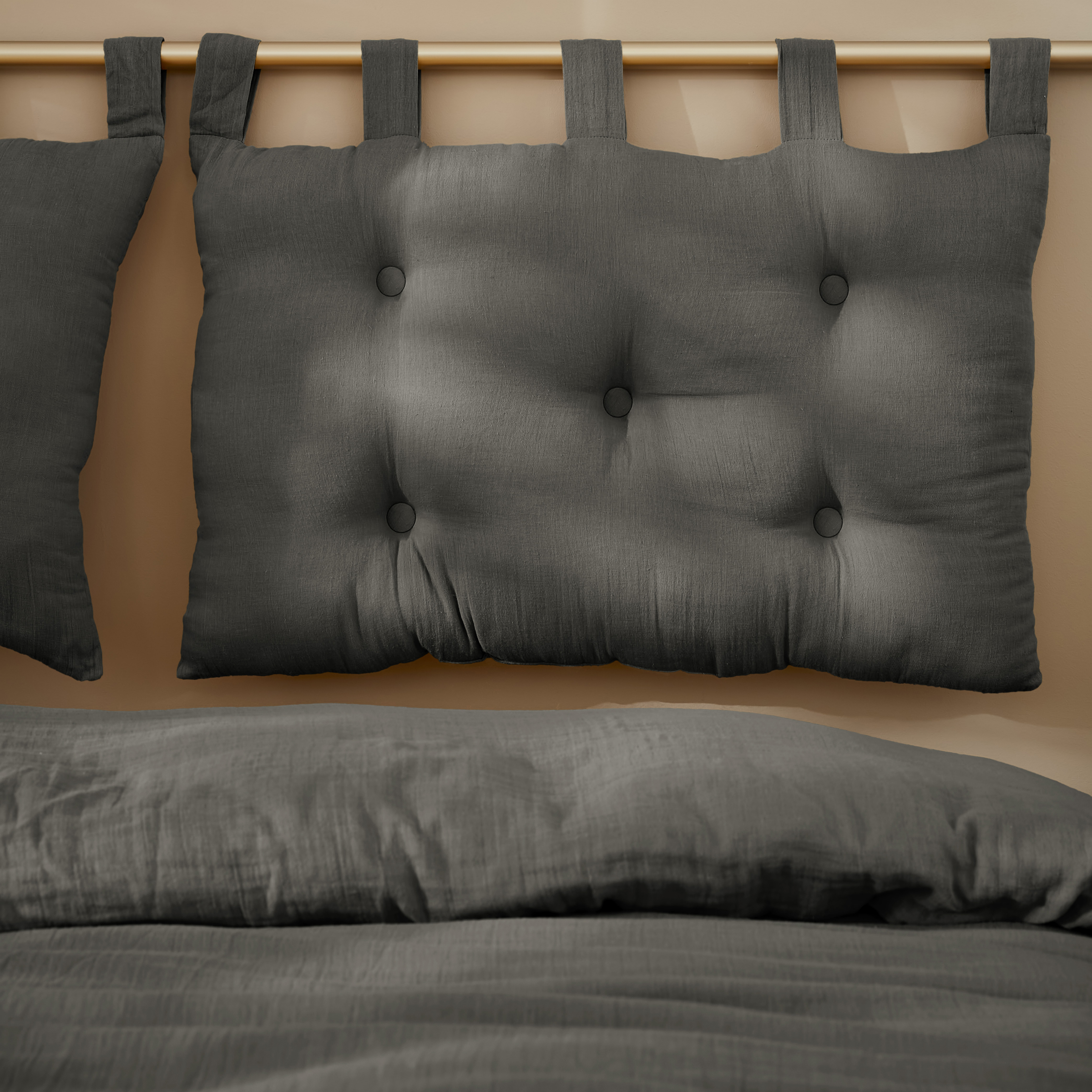 Testata letto garza di cotone (80 cm) Gaïa Grigio granito 1