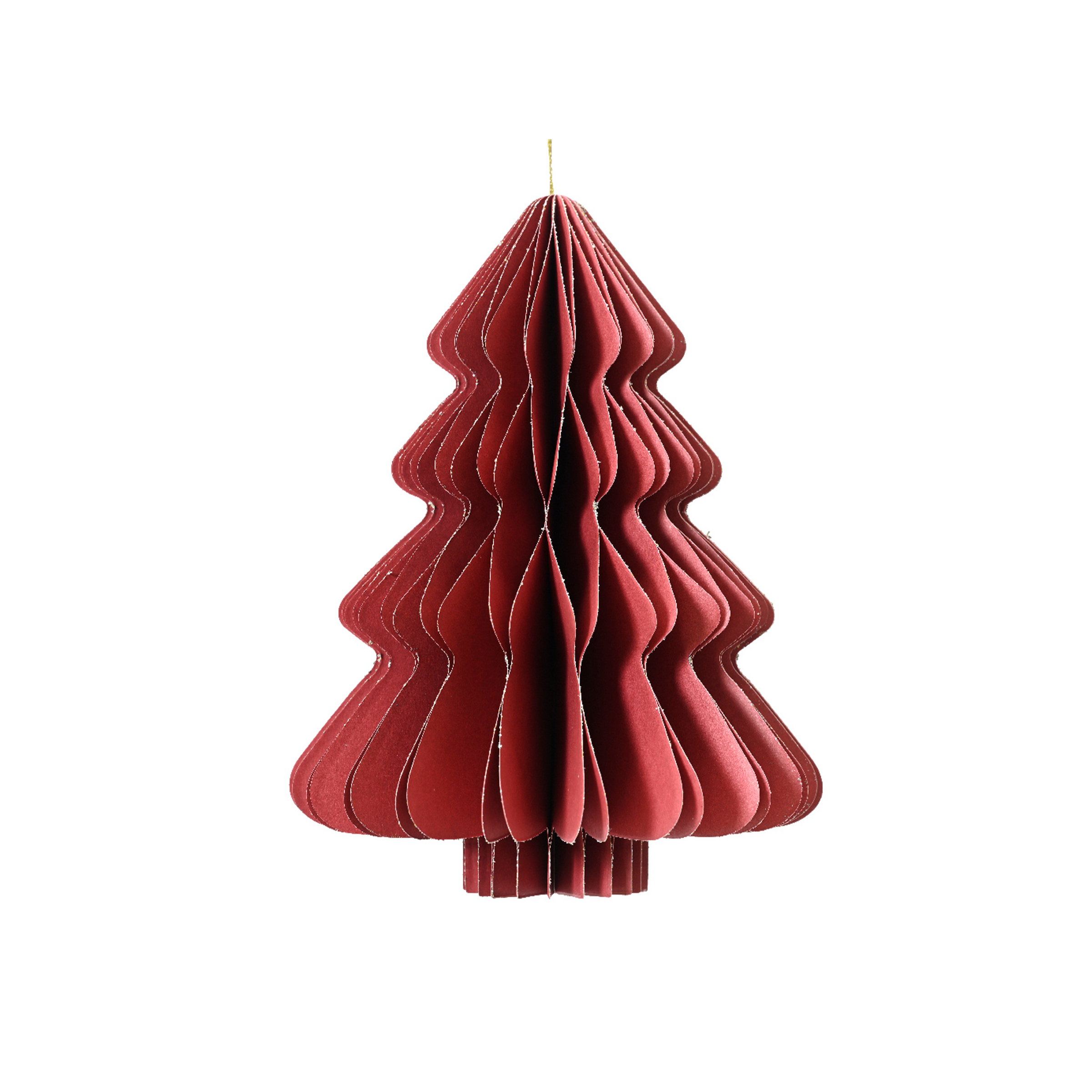 Albero di Natale in carta da appendere (H15 cm) Chiusura Magnetica Rossa