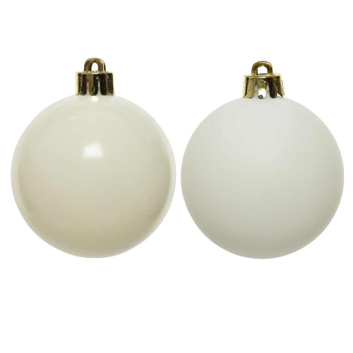 Confezione di 4 palline di Natale (D100 mm) Alpine Bianco panna