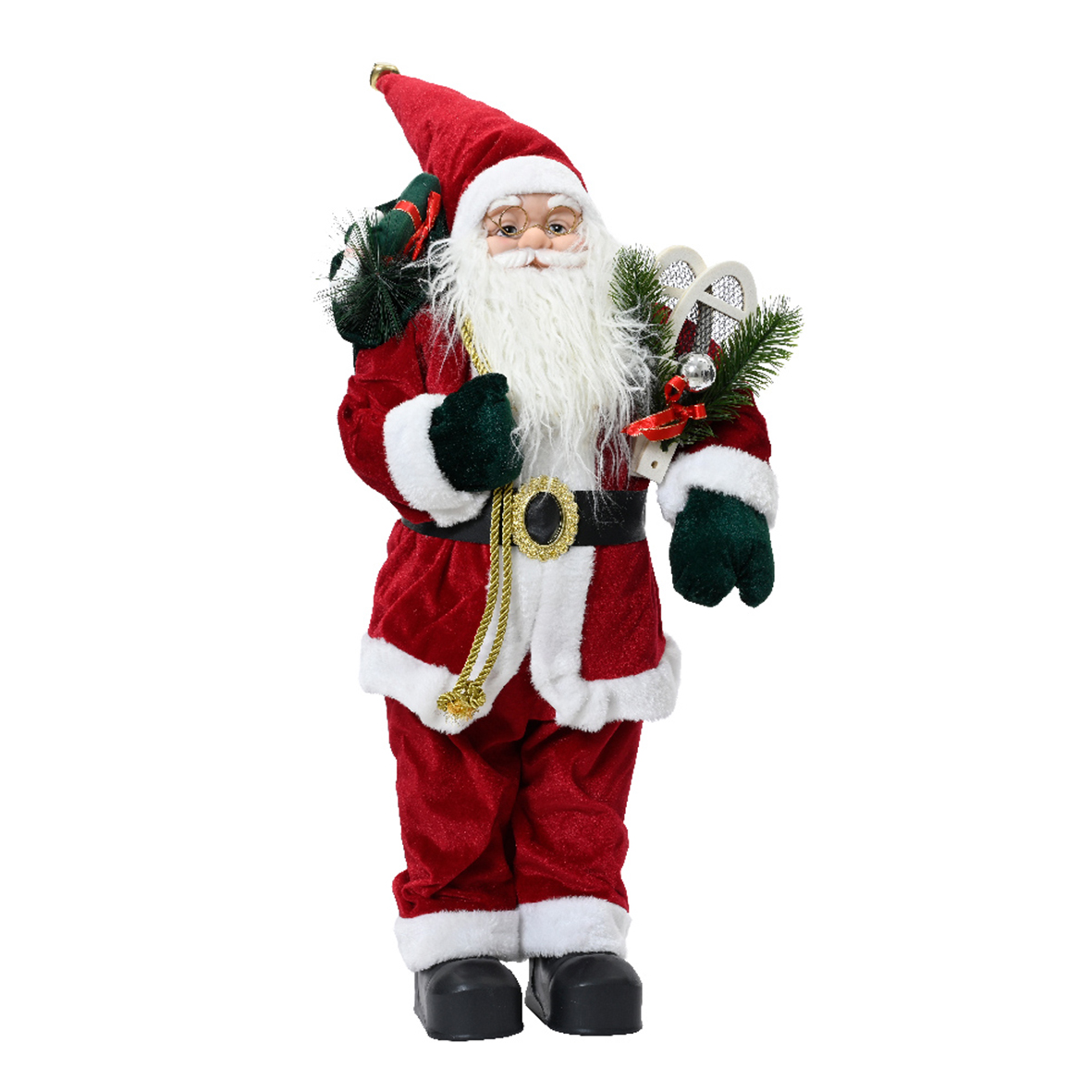 Babbo Natale tradizionale (H60 cm) Emile in racchetta