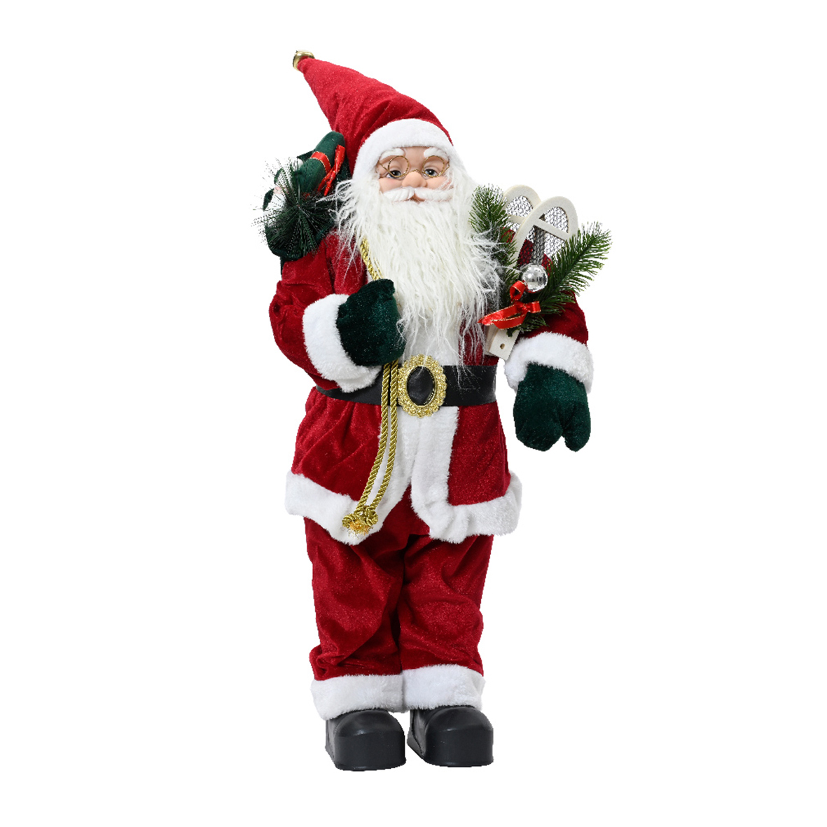 Babbo Natale tradizionale (H45 cm) Emile in racchetta