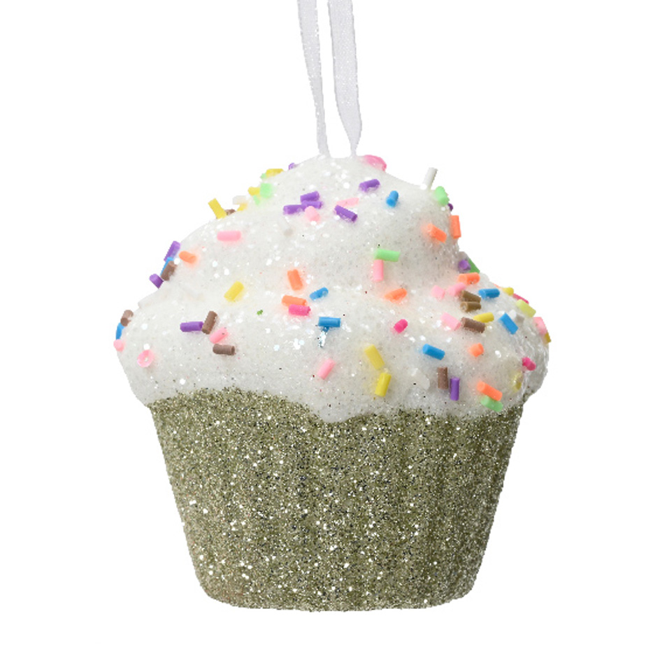 Cupcake di Natale da appendere (H7 cm) Golosità Verde brillante