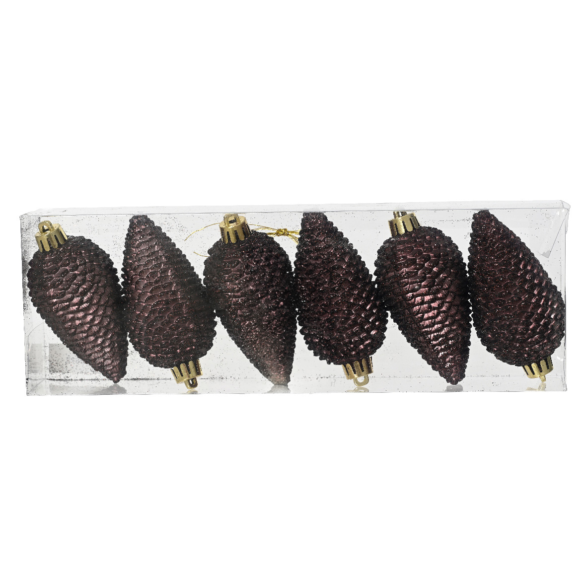 Set di 6 pigne da appendere Alpine Nero Tartufo