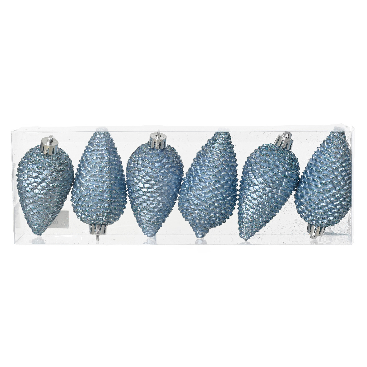 Set di 6 pigne da appendere Alpine Blu ghiaccio