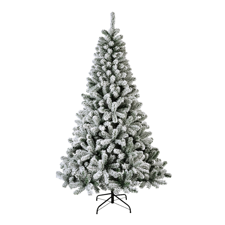 Albero di Natale artificiale luminoso 640 LED H300 cm King Verde innevato