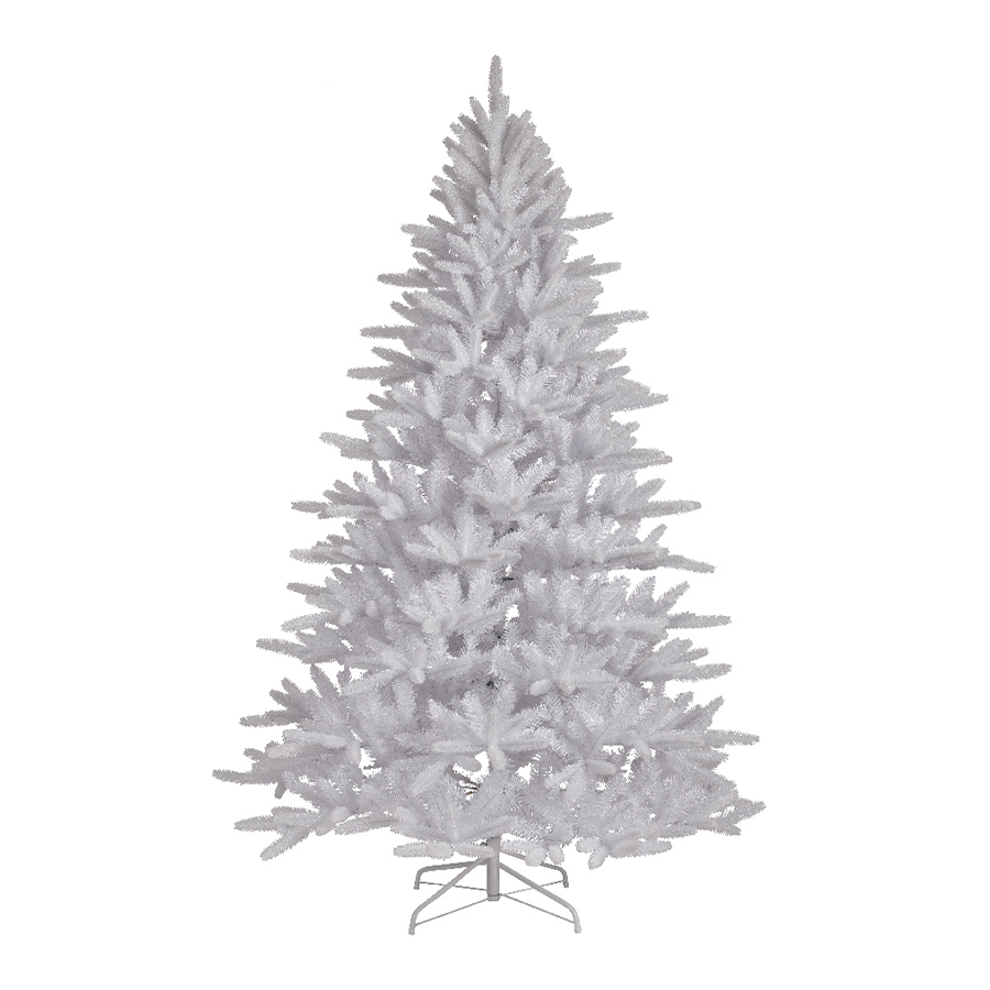 Albero di Natale artificiale H210 cm Odense Bianco iridescente e glitterato