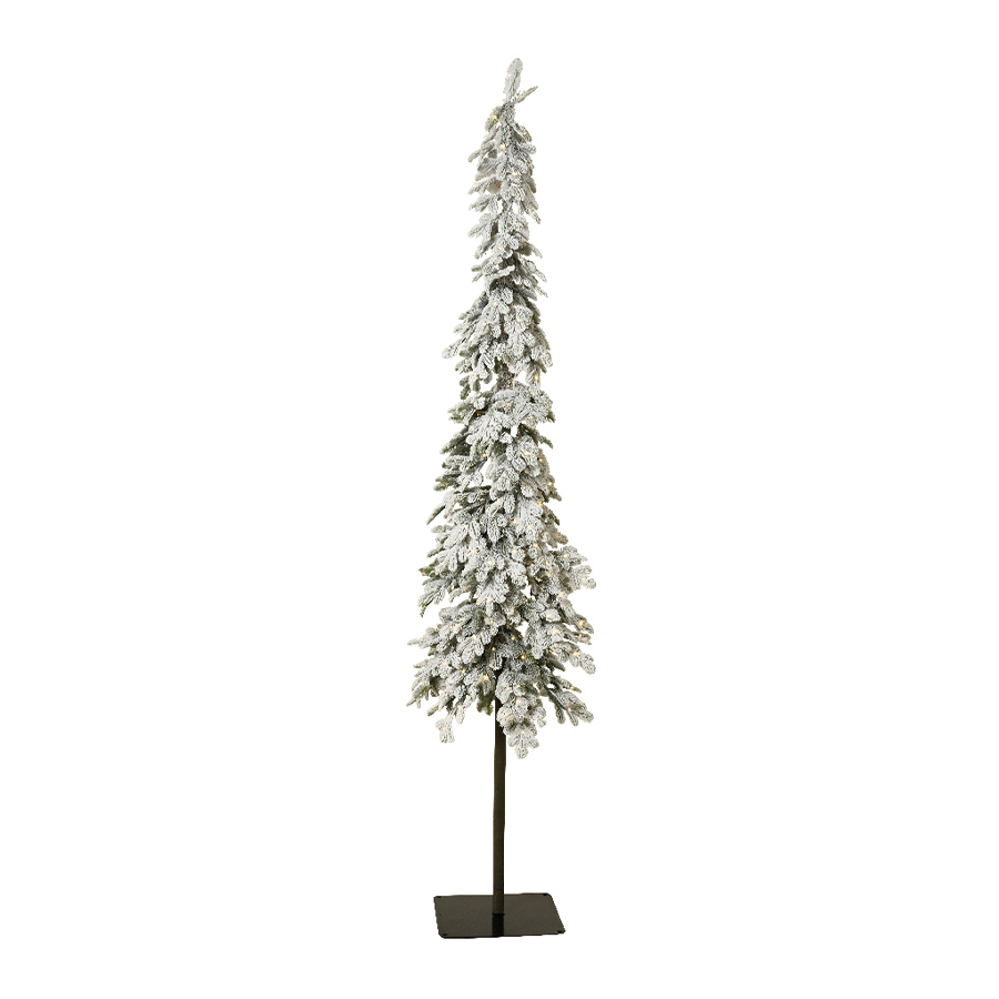 Albero di Natale artificiale luminoso esterno 250 LED H240 cm Sierra Verde innevato