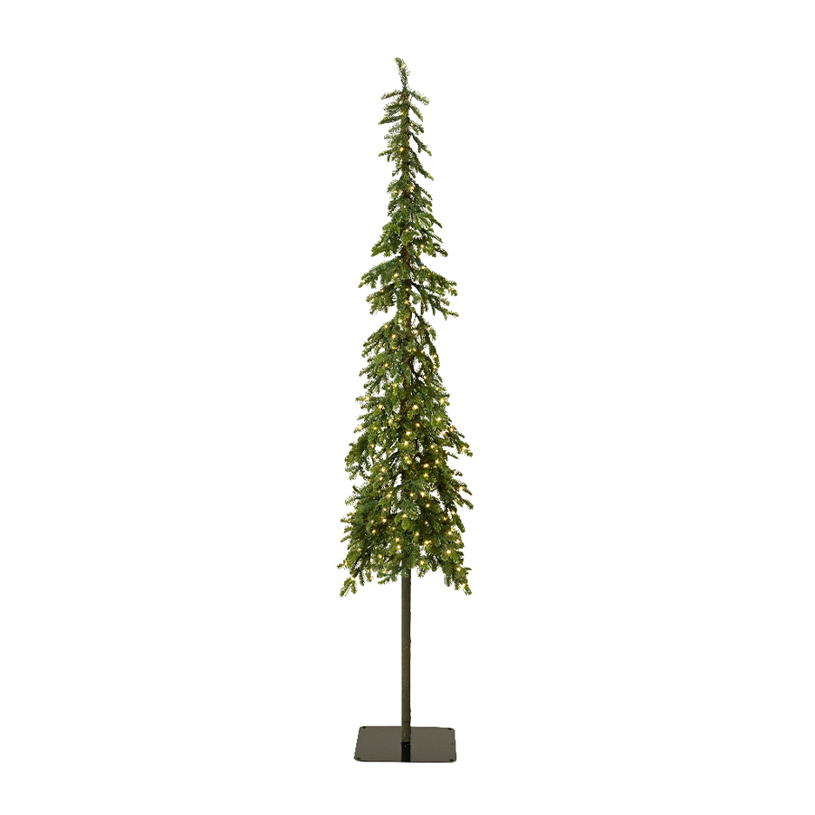 Albero di Natale artificiale luminoso esterno 250 LED H240 cm Sierra Verde abete