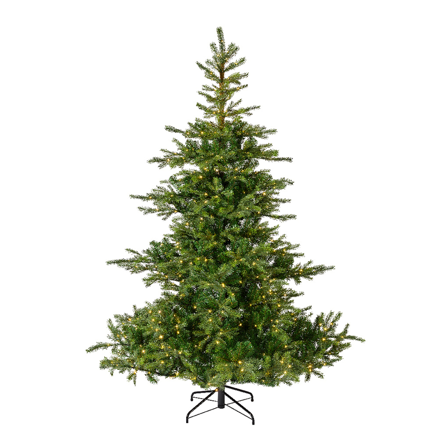 Albero di Natale artificiale luminoso da esterno 250 LED H150 cm Glorioso Verde abete