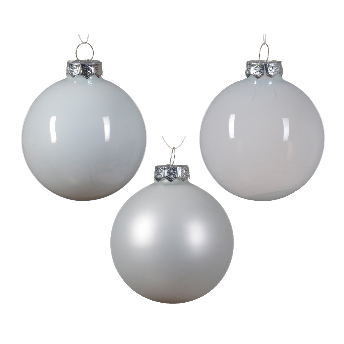 Set di 21 palline di Natale in vetro assortite Cristallo Bianco invernale