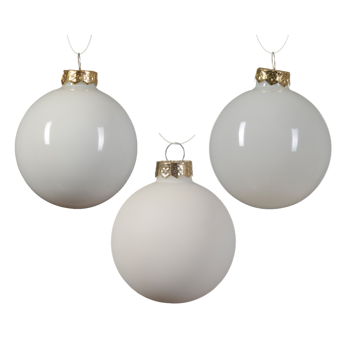 Set di 21 palline di Natale in vetro assortite Cristallo Bianco lana