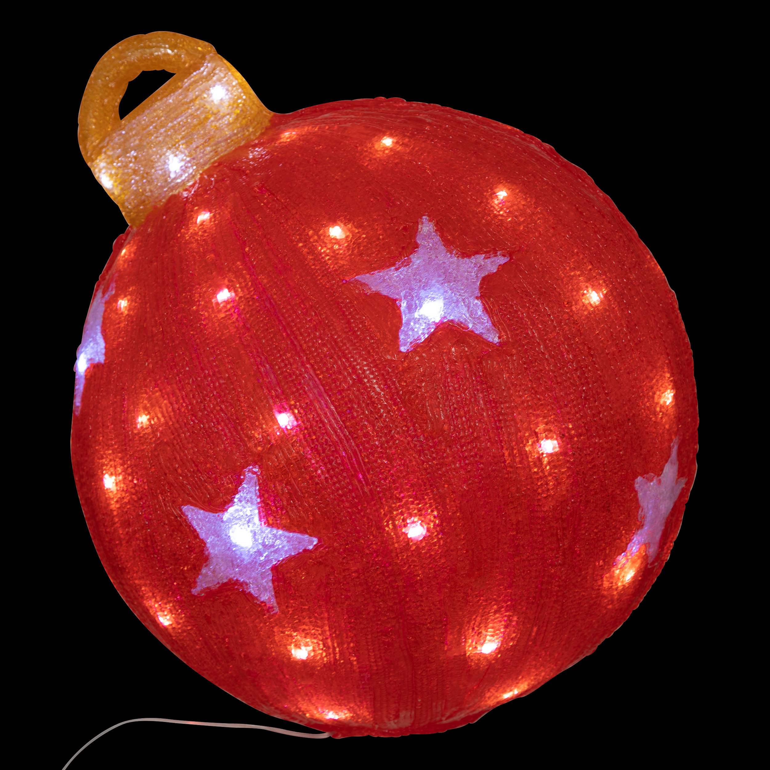 Palla di Natale luminosa 60 LED (H38 cm) Stella Bianco freddo