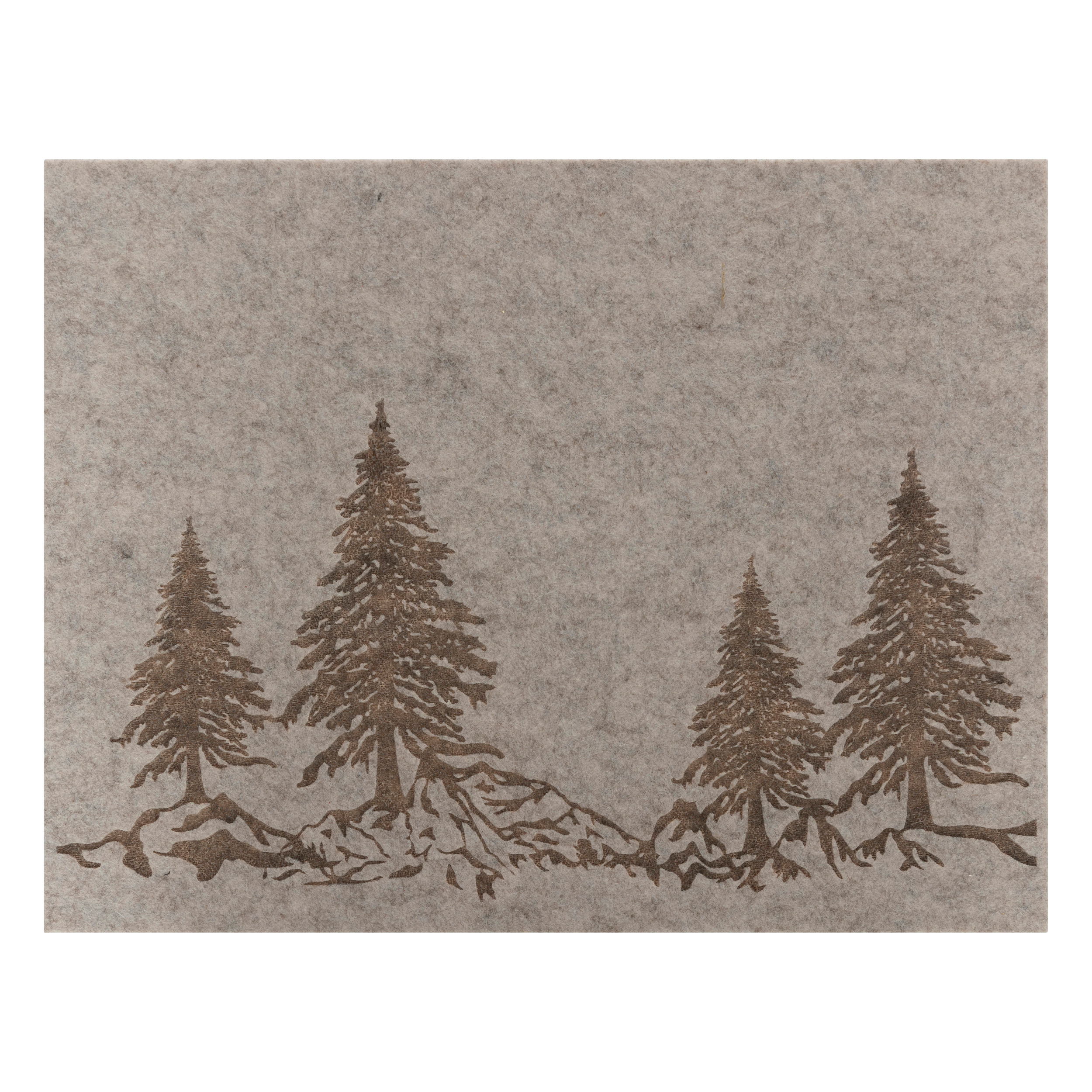 Set da tavola in feltro Foresta invernale Beige