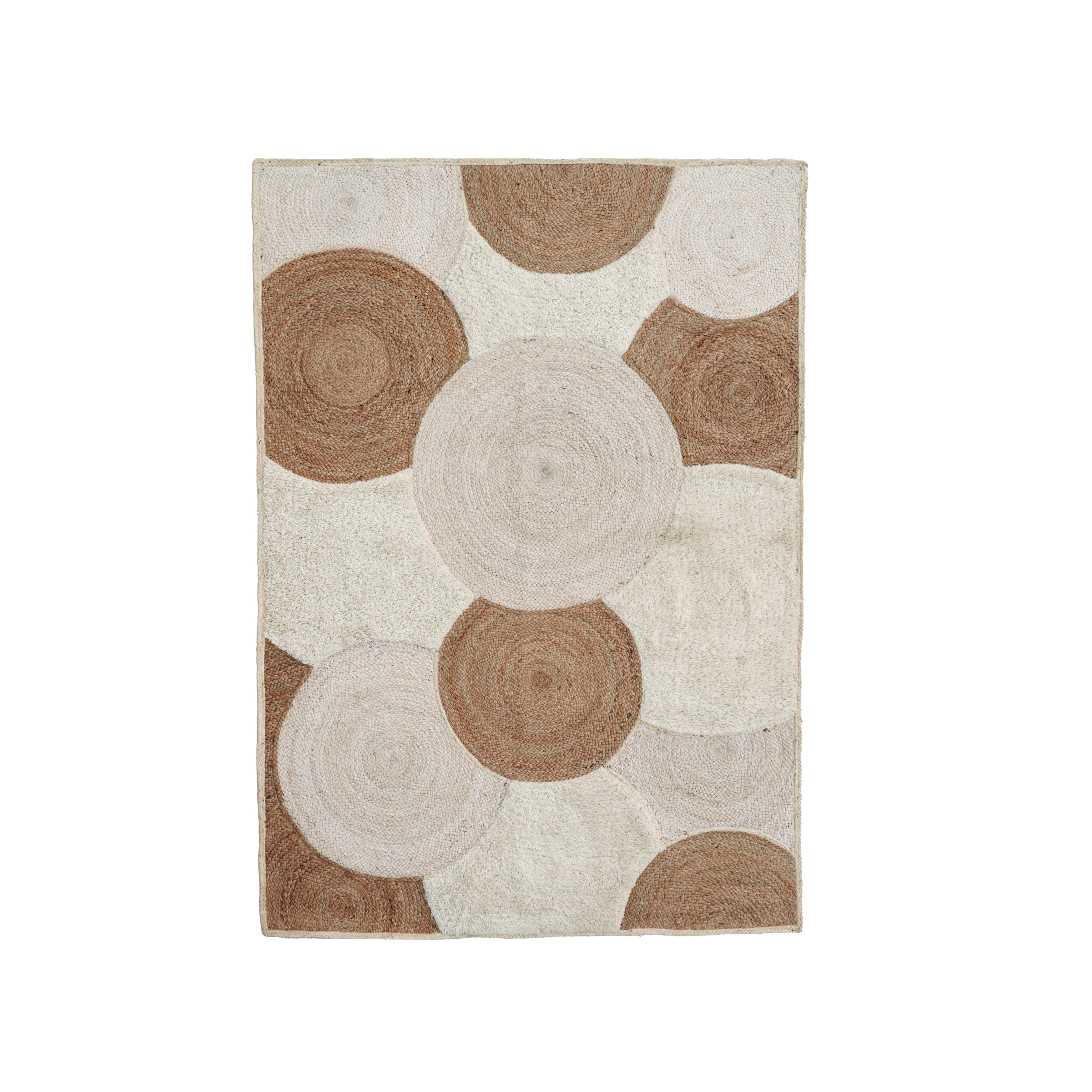 Tappeto da soggiorno rettangolare in iuta intrecciata a mano (160 x 230 cm) Reina Beige