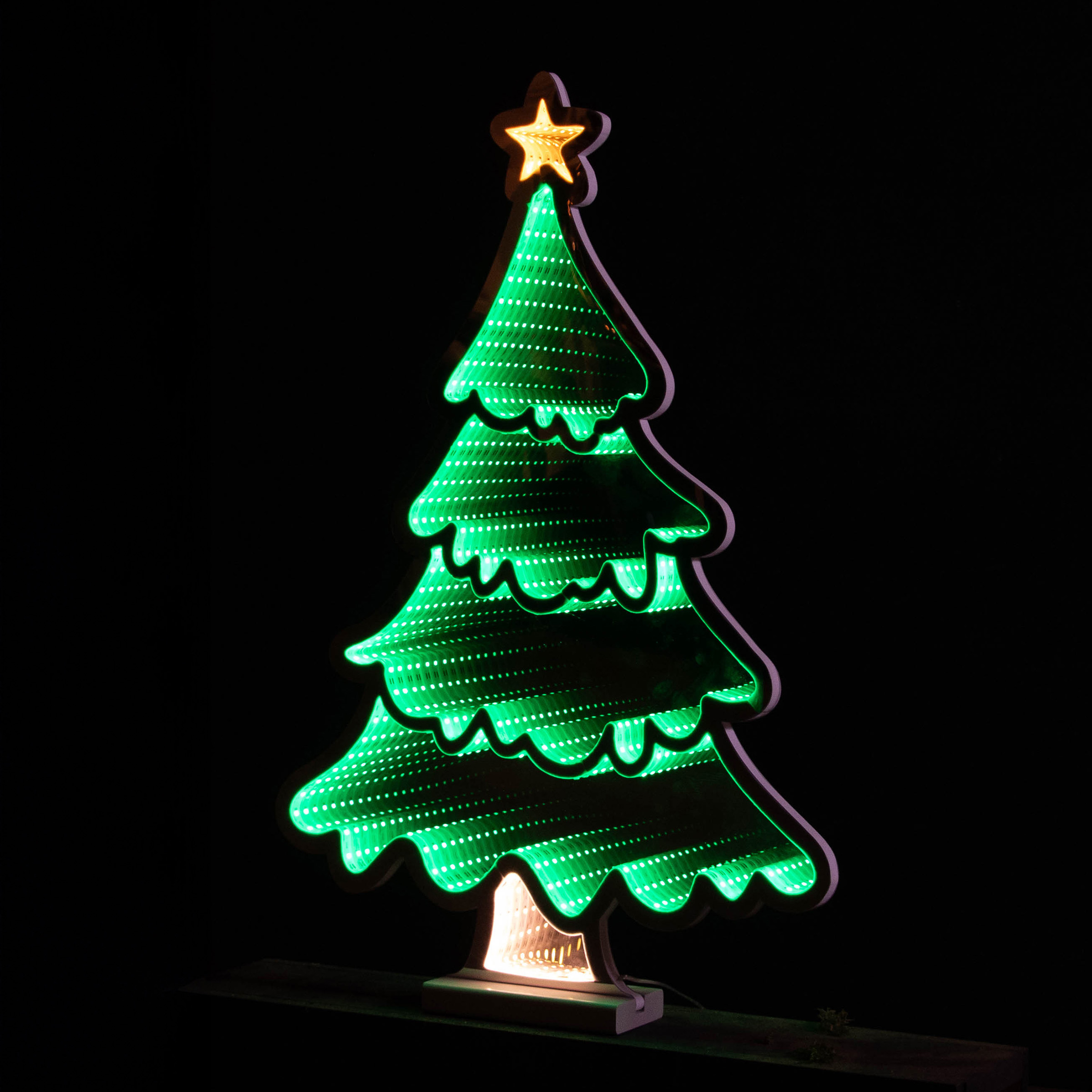 Albero di Natale luminoso 321 LED (H60 cm) Infinity Bianco freddo/multicolore