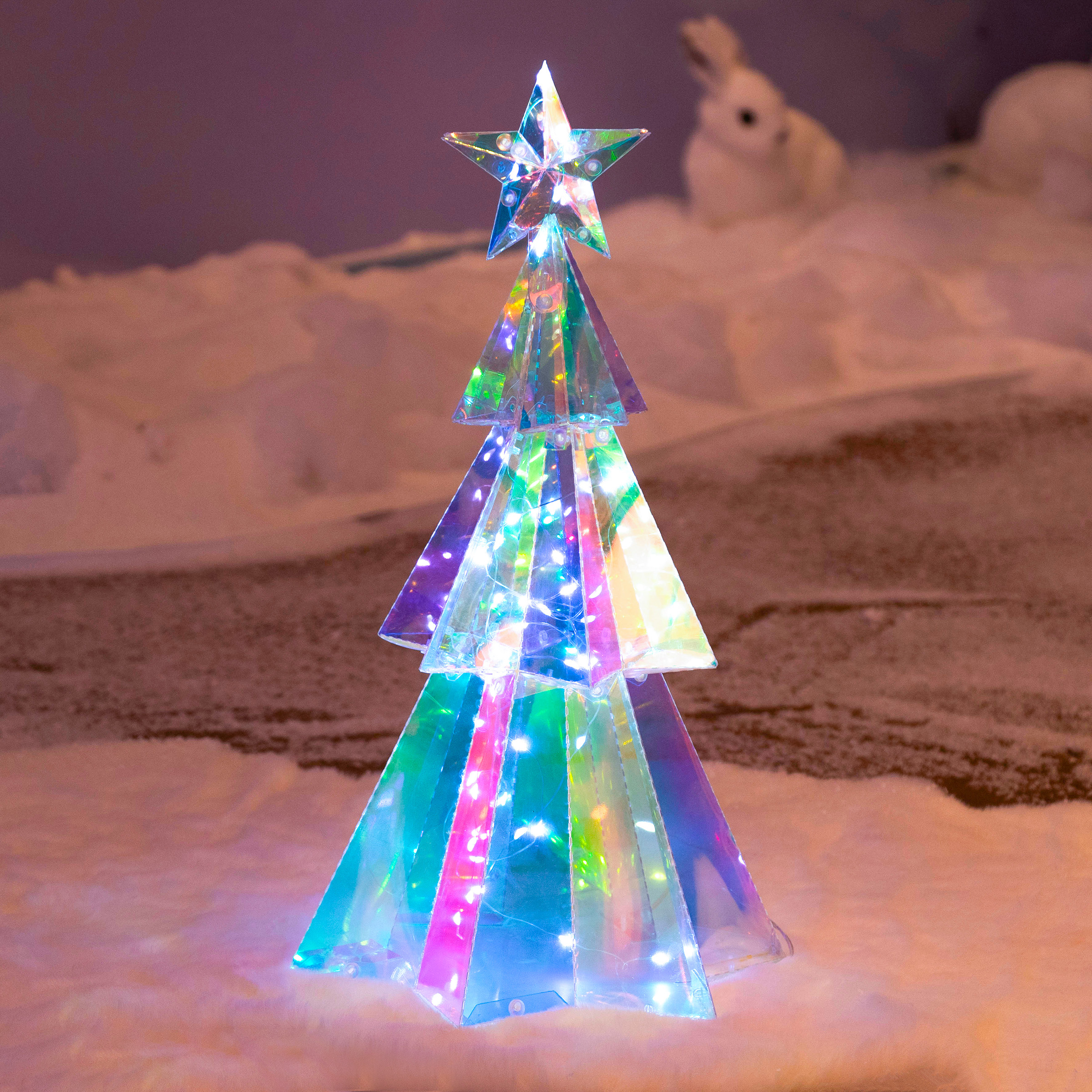 Albero luminoso 40 LED (H37 cm) Ice Bianco freddo