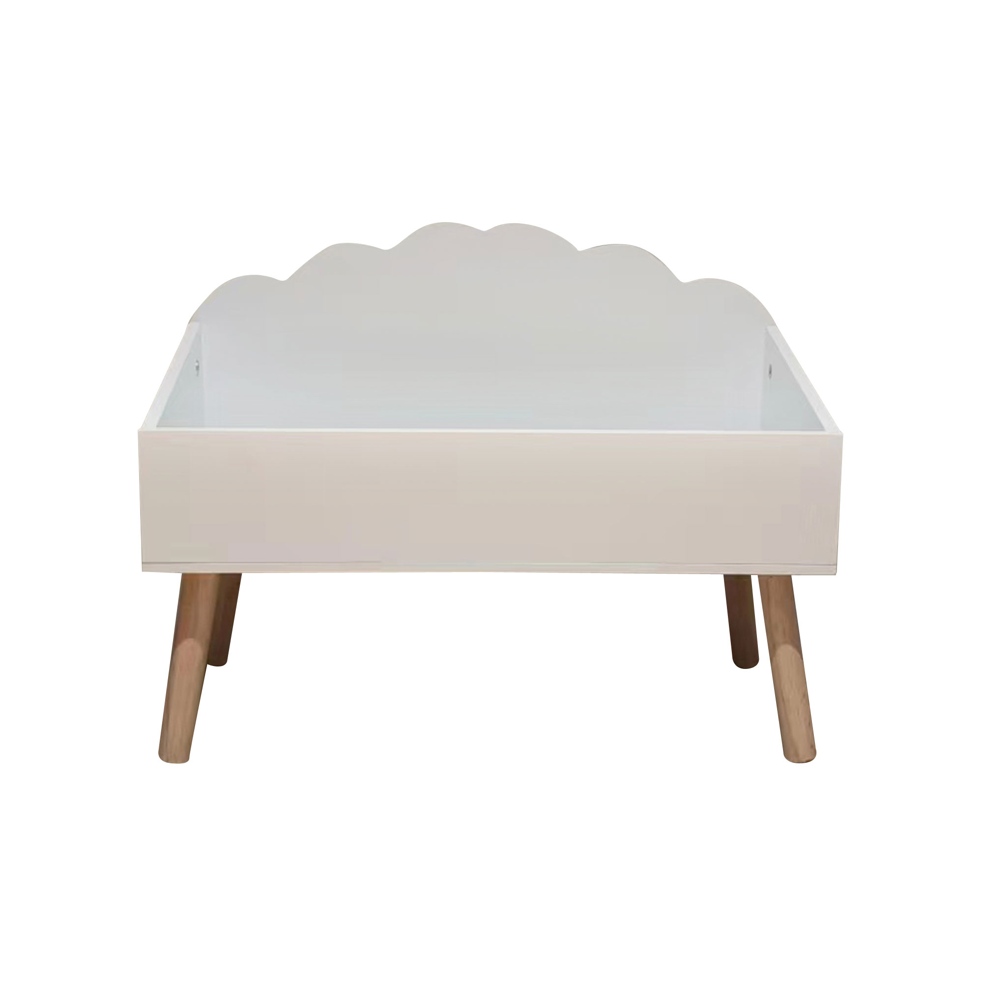 Contenitore porta giocattoli bambini legno (Alt 45 cm) Cloudy Bianco