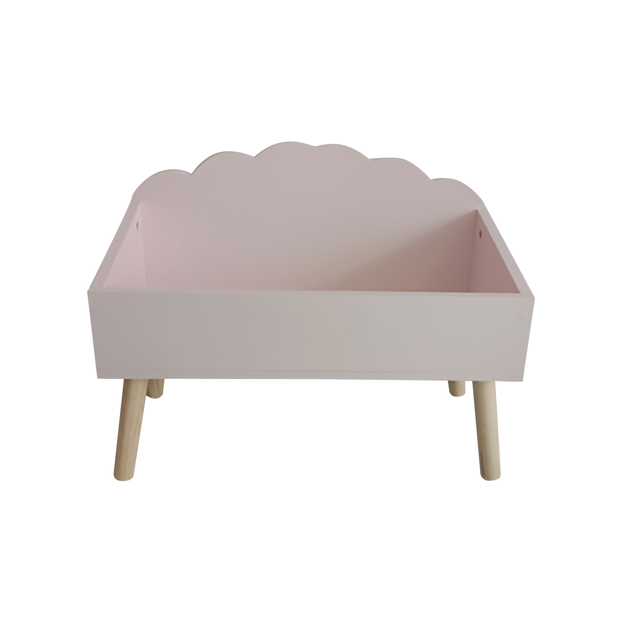 Contenitore porta giocattoli bambini legno (Alt 45 cm) Cloudy Rosa