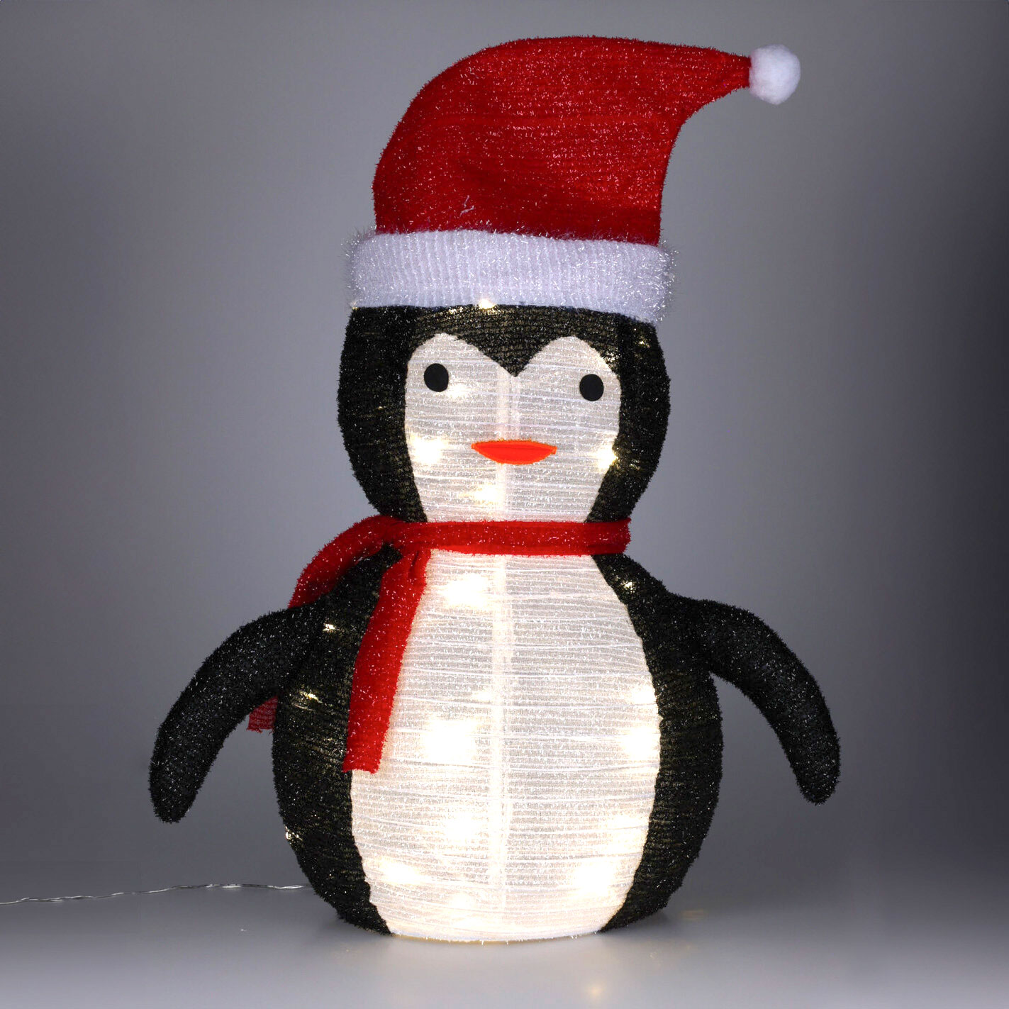 Pinguino luminoso a pile (H68 cm) Pieghevole Nero