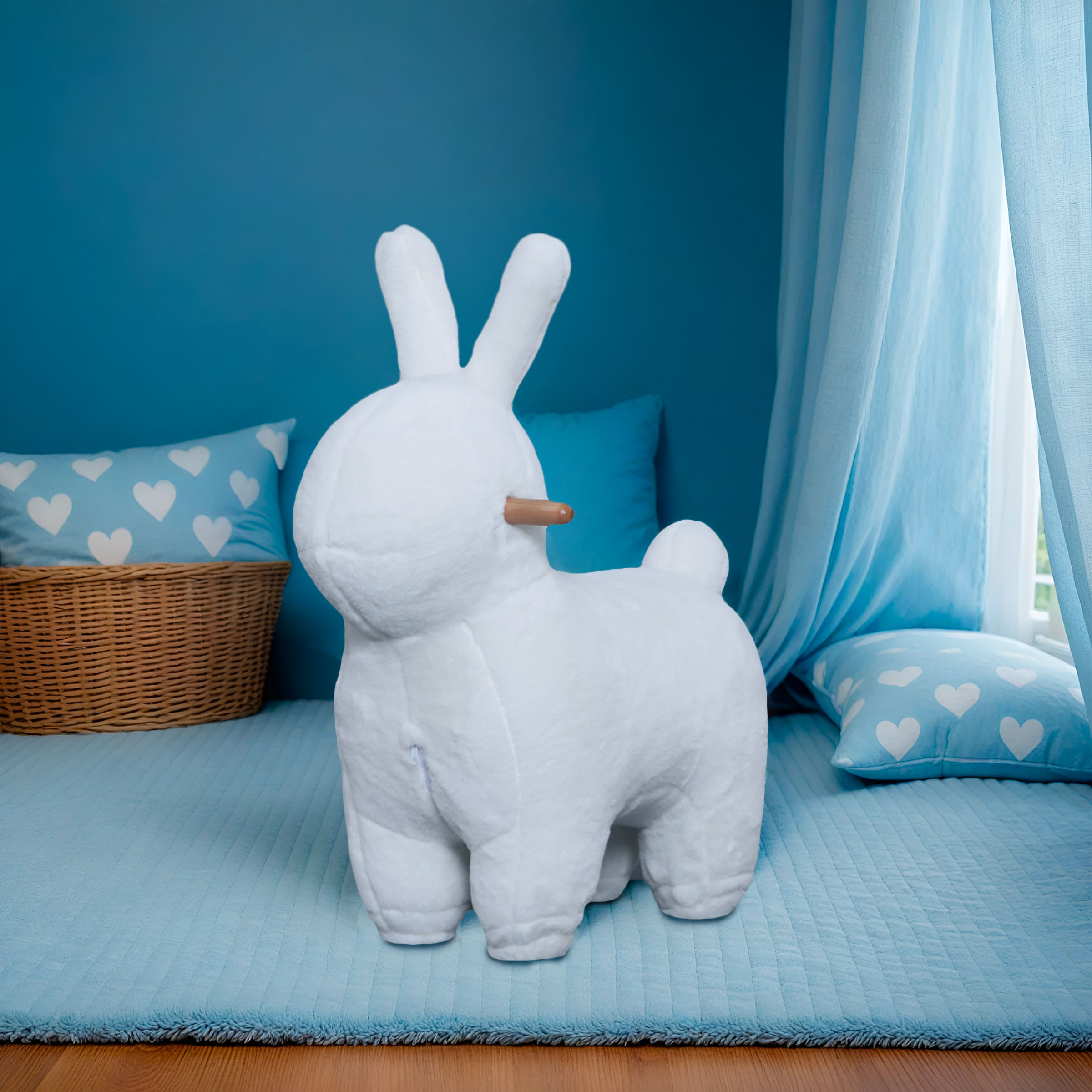 Sedia bambini flanella (Alt 63 cm) Coniglio Bianco