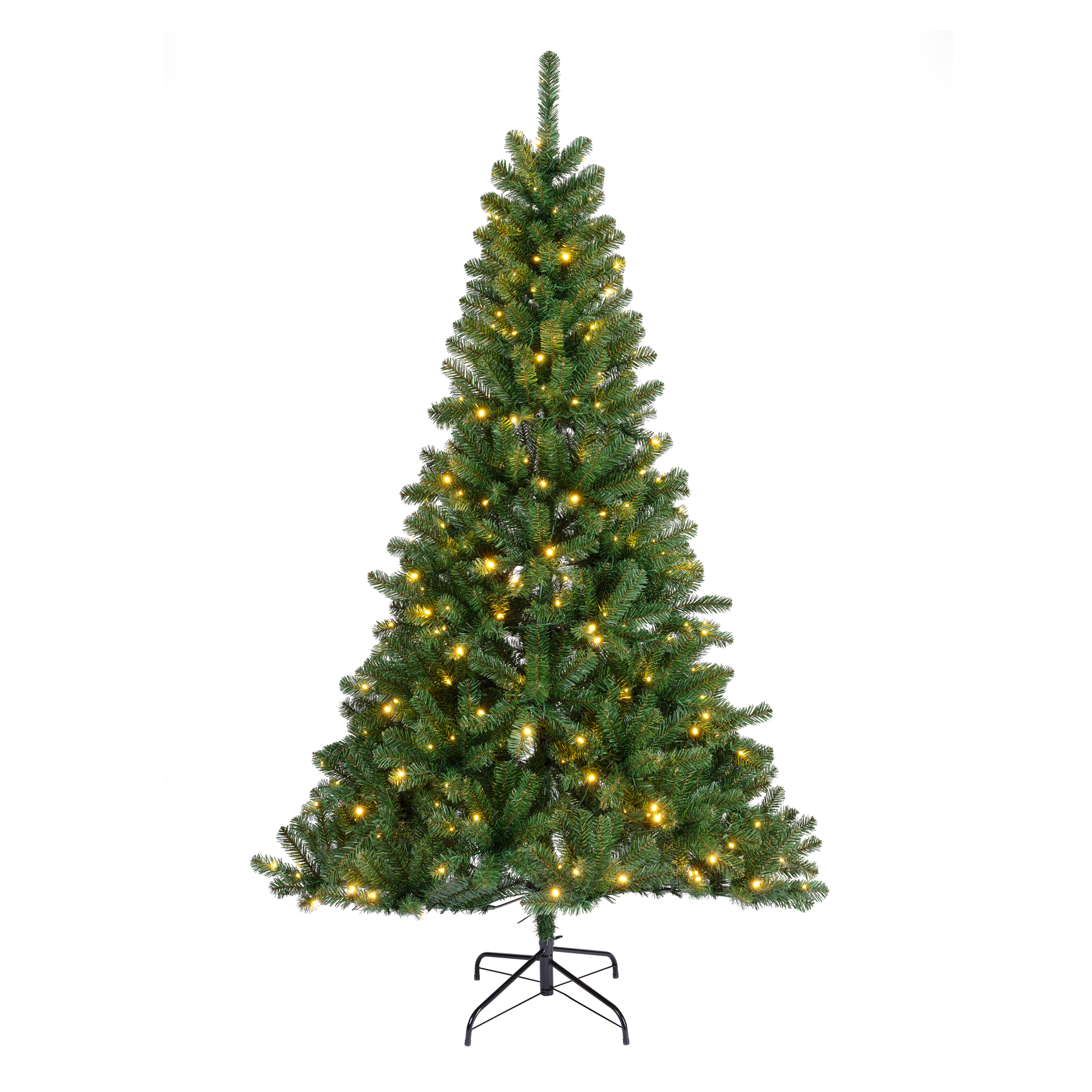 Albero di Natale artificiale luminoso 200 LED H150 cm King Verde abete