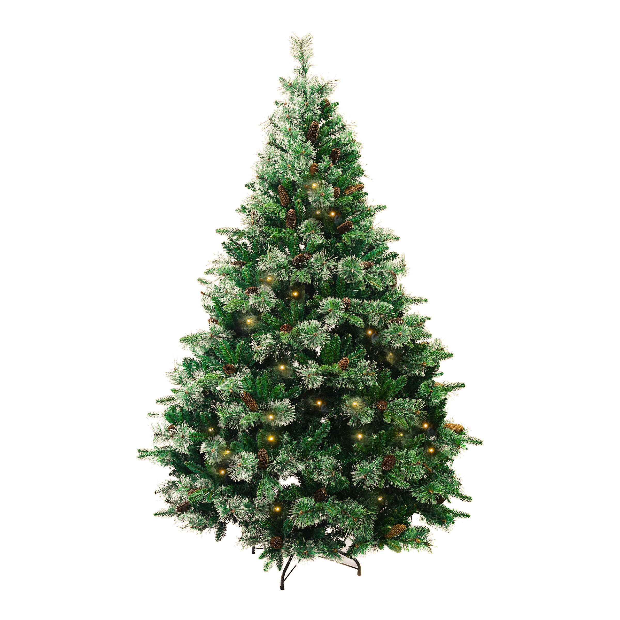 Albero di Natale artificiale luminoso H210 cm Washington Luxe Verde abete